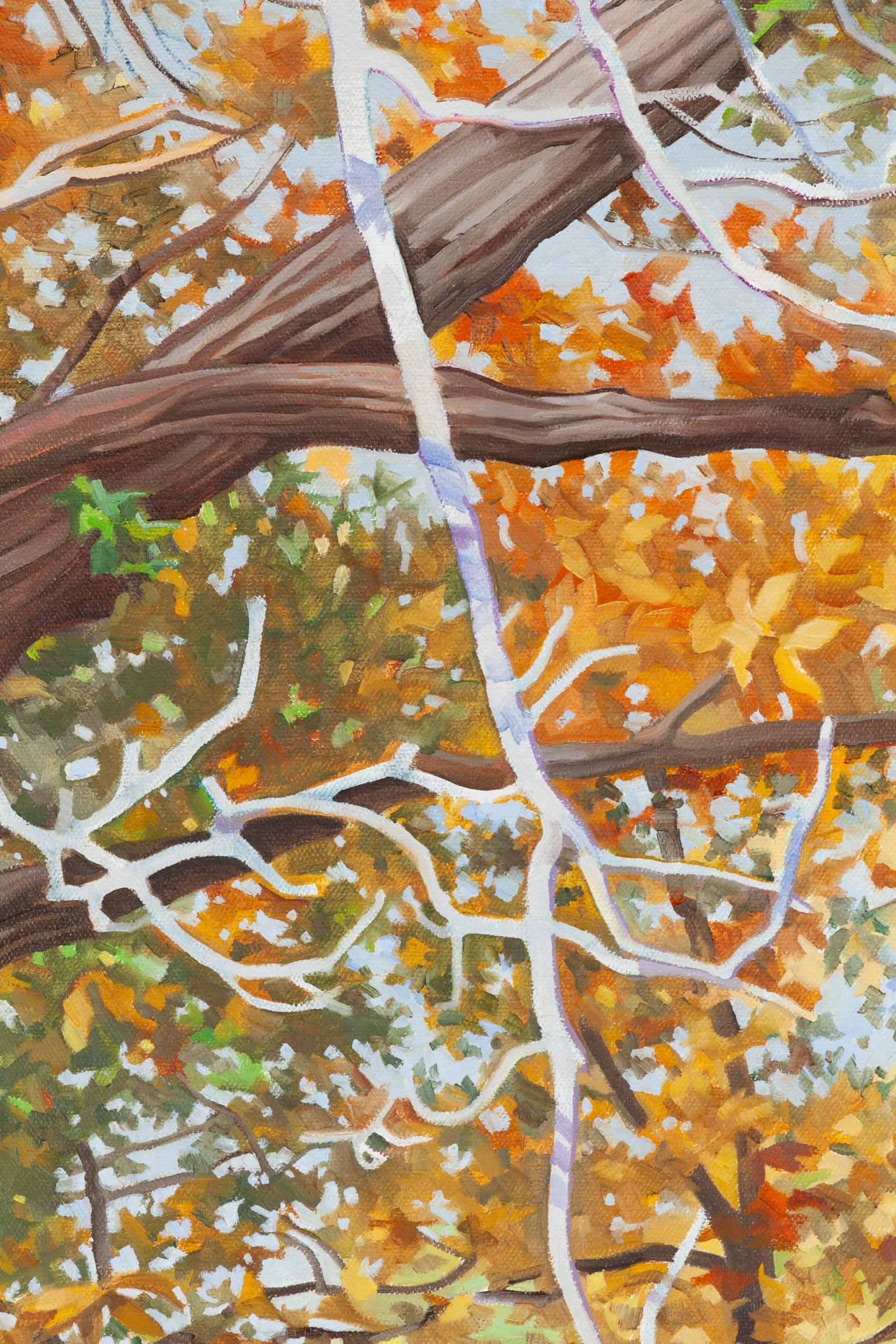 Woods in September (Braun), Landscape Painting, von Nora Othic
