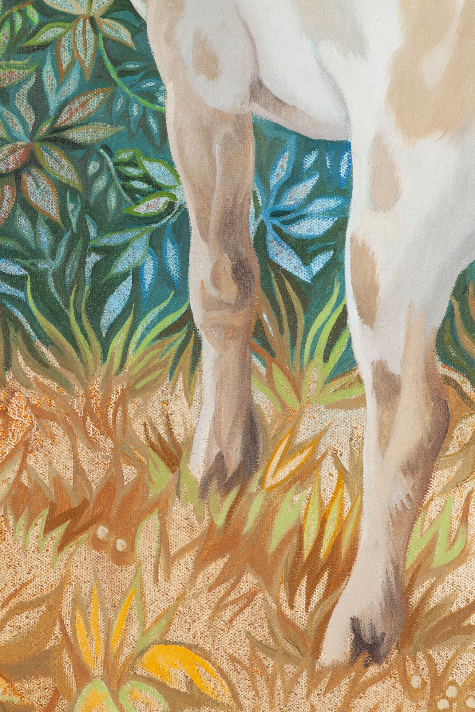 Young Doe (Beige), Animal Painting, von Nora Othic