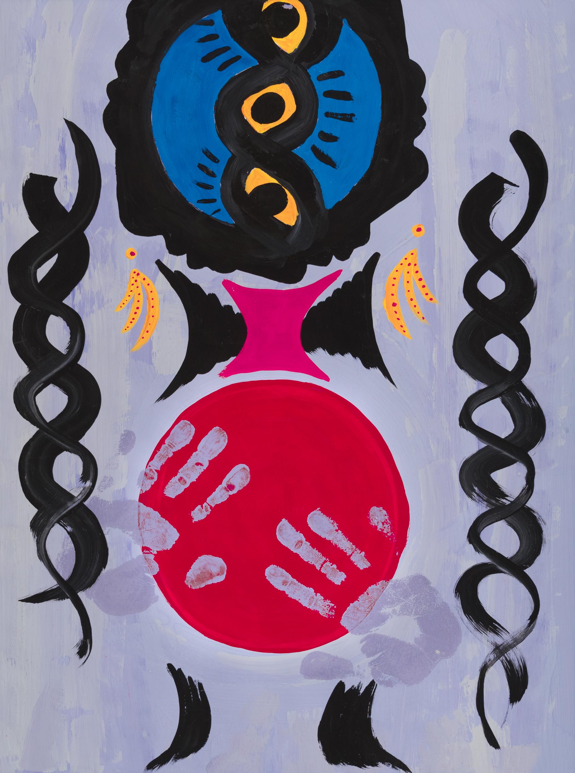 TOUCHING THE EARTH - Pen Ink and Pastel Giclee Print by Nora Pineda Unframed