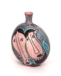 GEMINI - Abstract Slip Cast Ceramic Fine Art Sculpture Artist Signed 1994