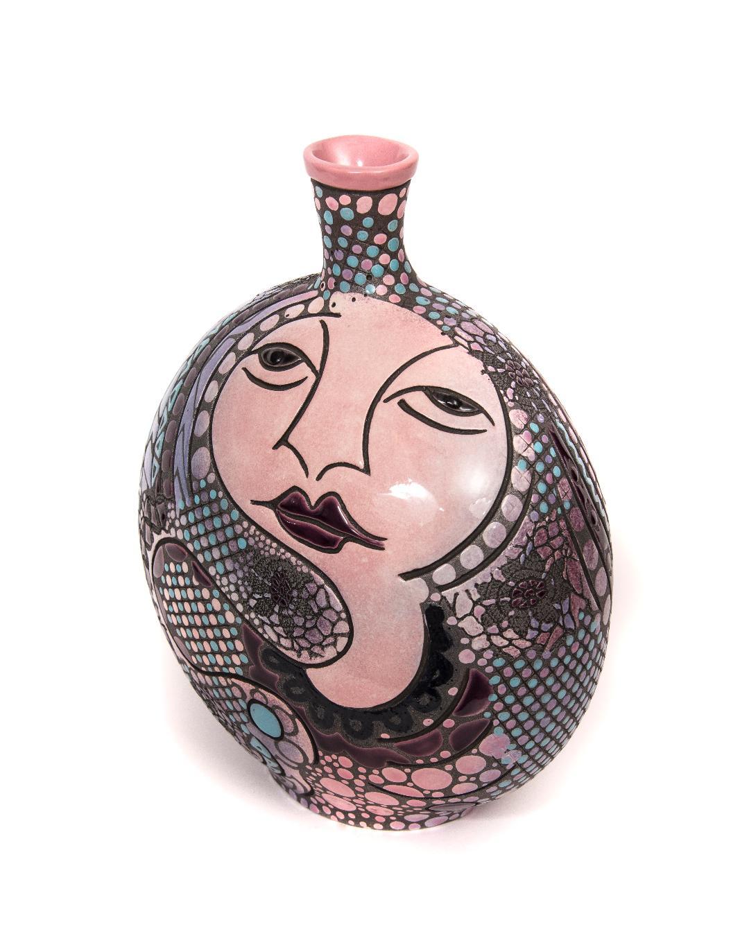 GEMINI - Abstract Slip Cast Ceramic Fine Art Sculpture Artist Signed 1994 For Sale 1
