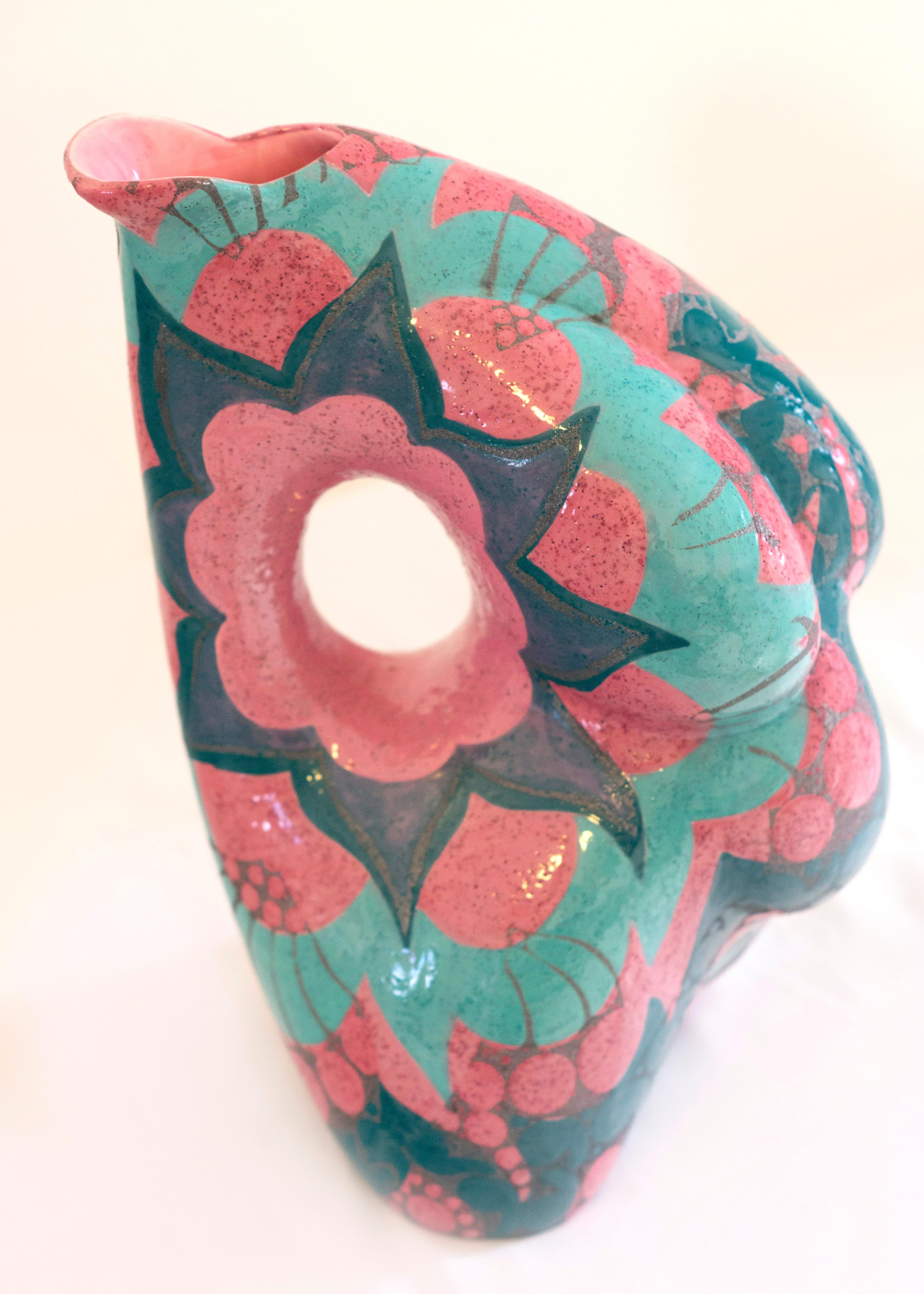 PAISLEY - Abstract Slip Cast Ceramic Fine Art Sculpture Artist Signed 1996