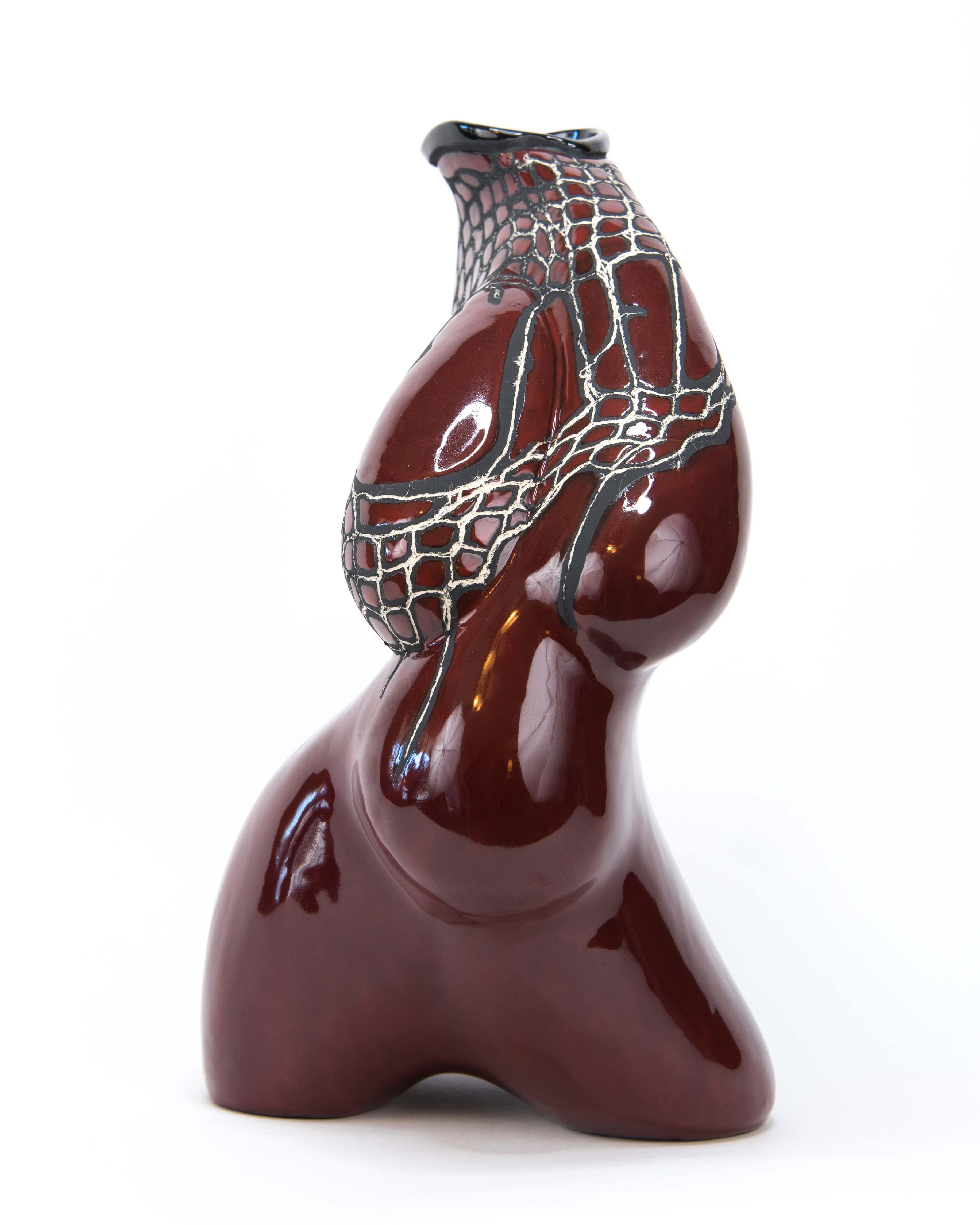 RED GODDESS - Ceramic Slip Cast Fine Art Sculpture 2018   For Sale 1
