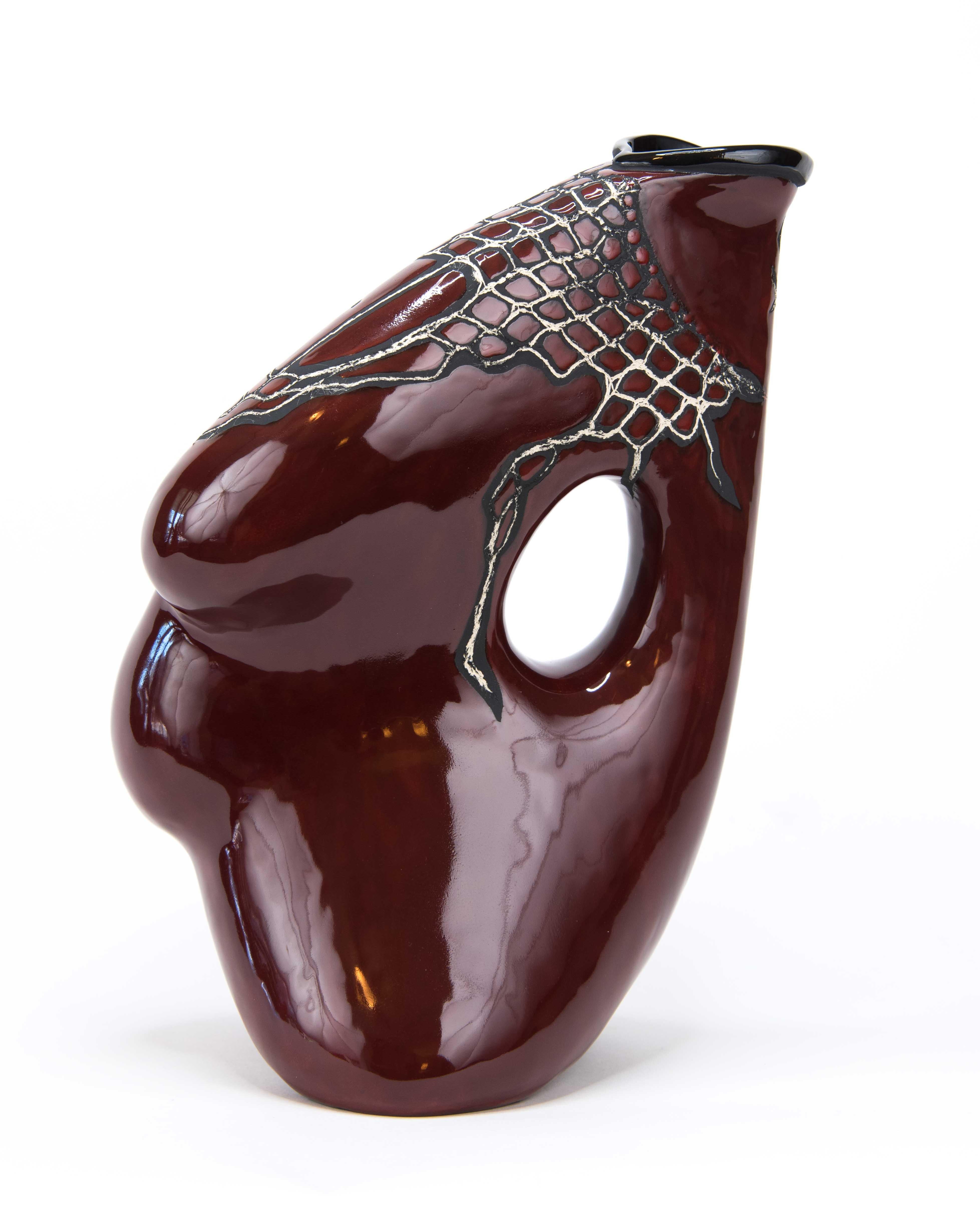 RED GODDESS - Ceramic Slip Cast Fine Art Sculpture 2018   For Sale 2