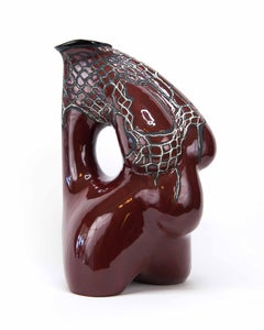 RED GODDESS – Keramik-Slip-Skulptur aus gegossener Kunst, RED GODDESS, 2018  