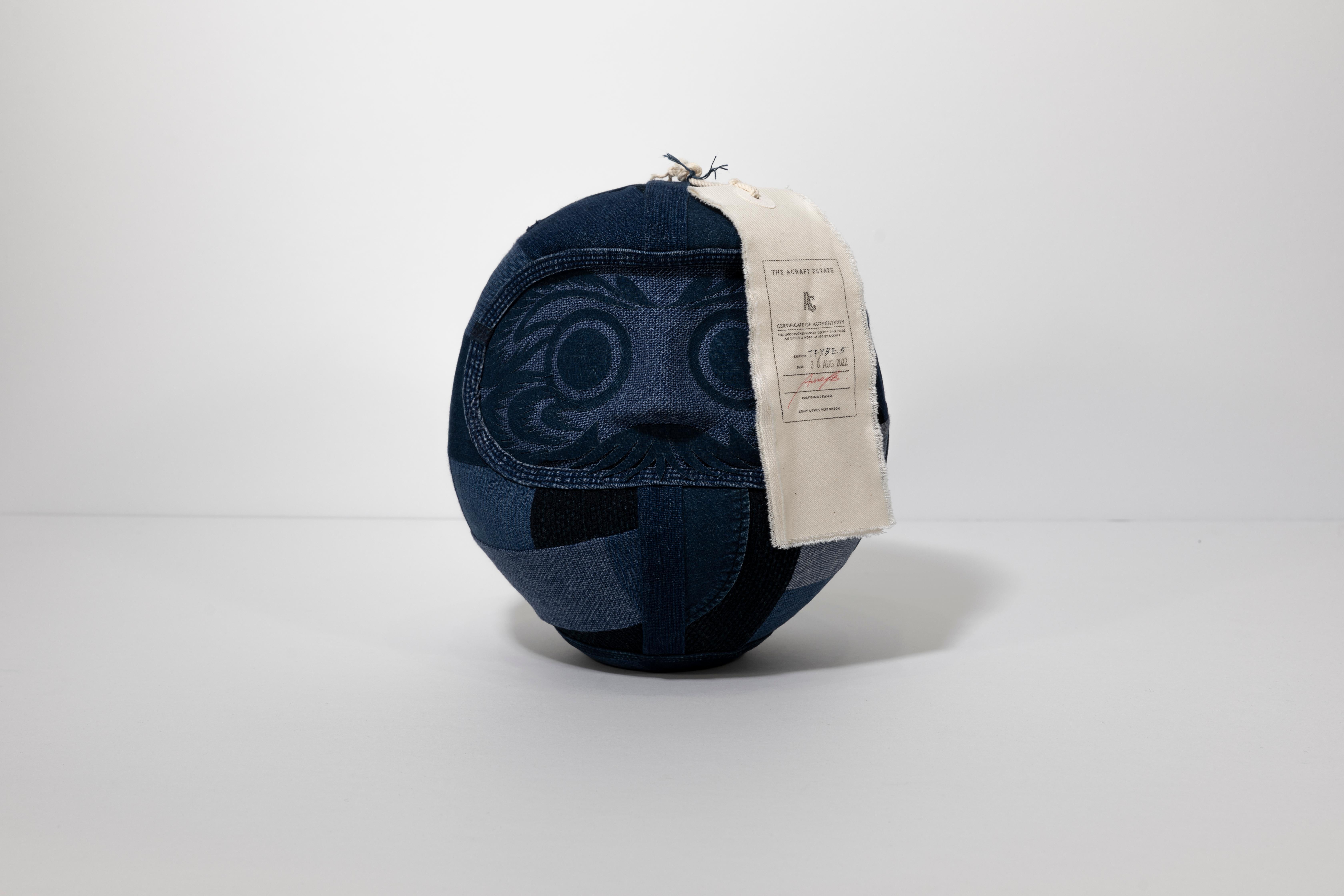 Japonisme Noragi Denim Daruma For Sale