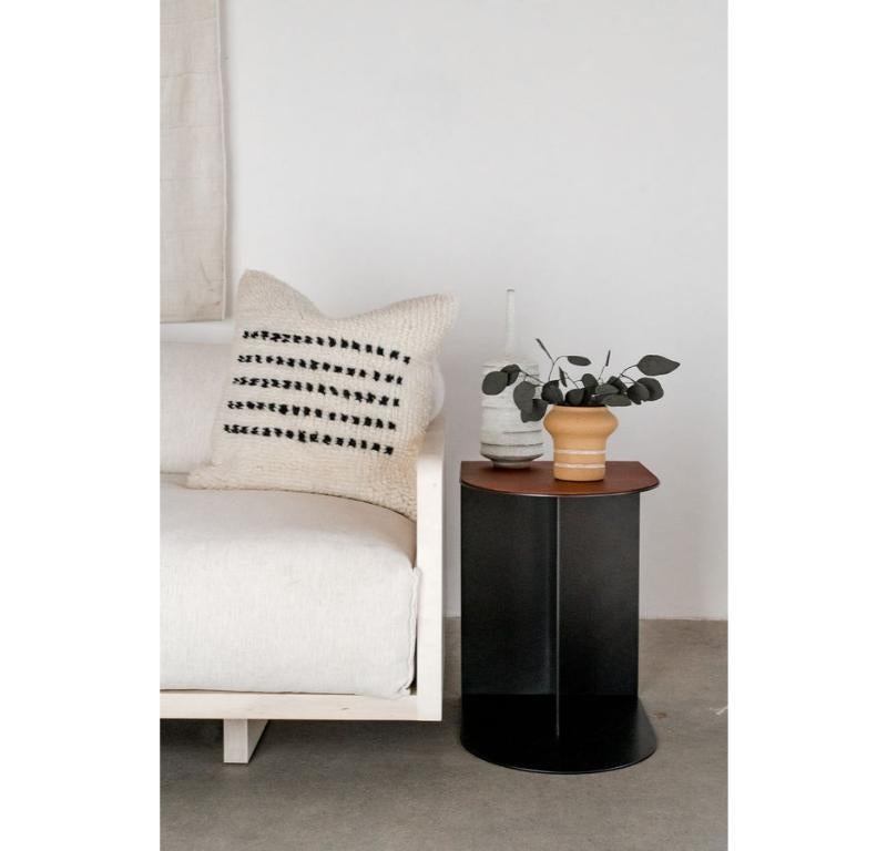 Hand-Crafted Norah Accent Table with Leather in 18
