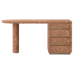 NORAH home desk in real chestnut wood burl