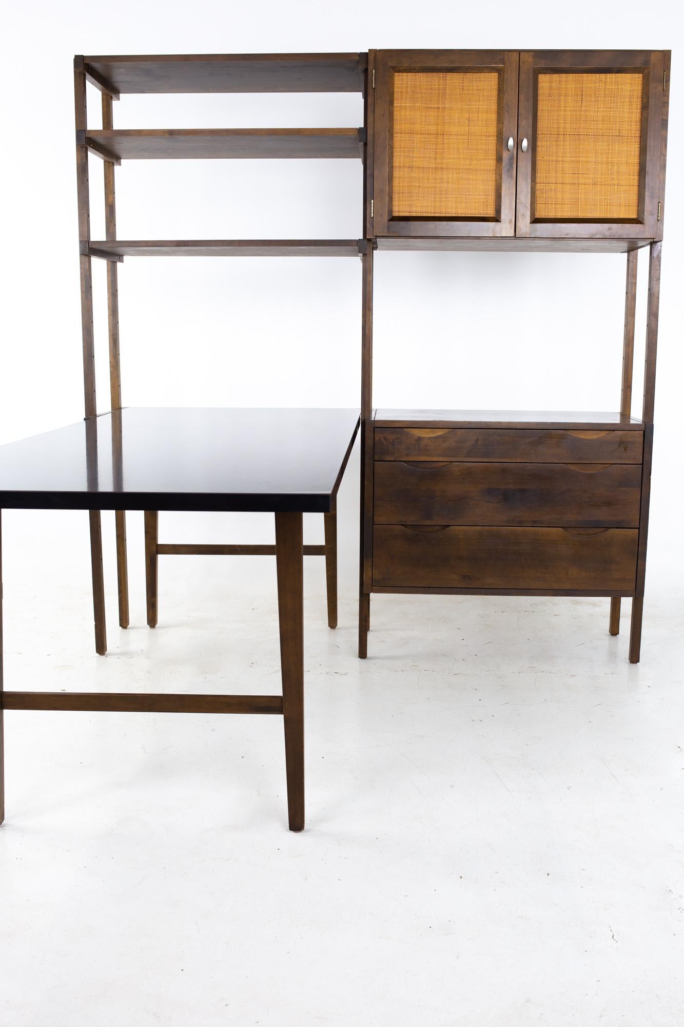 Noral Olson Kopenhavn mid century Danish freestanding desk wall unit
Wall unite measures: 84.5 wide x 72 deep x 69 inches high, with a chair clearance of 27.5 inches 

All pieces of furniture can be had in what we call restored vintage condition.