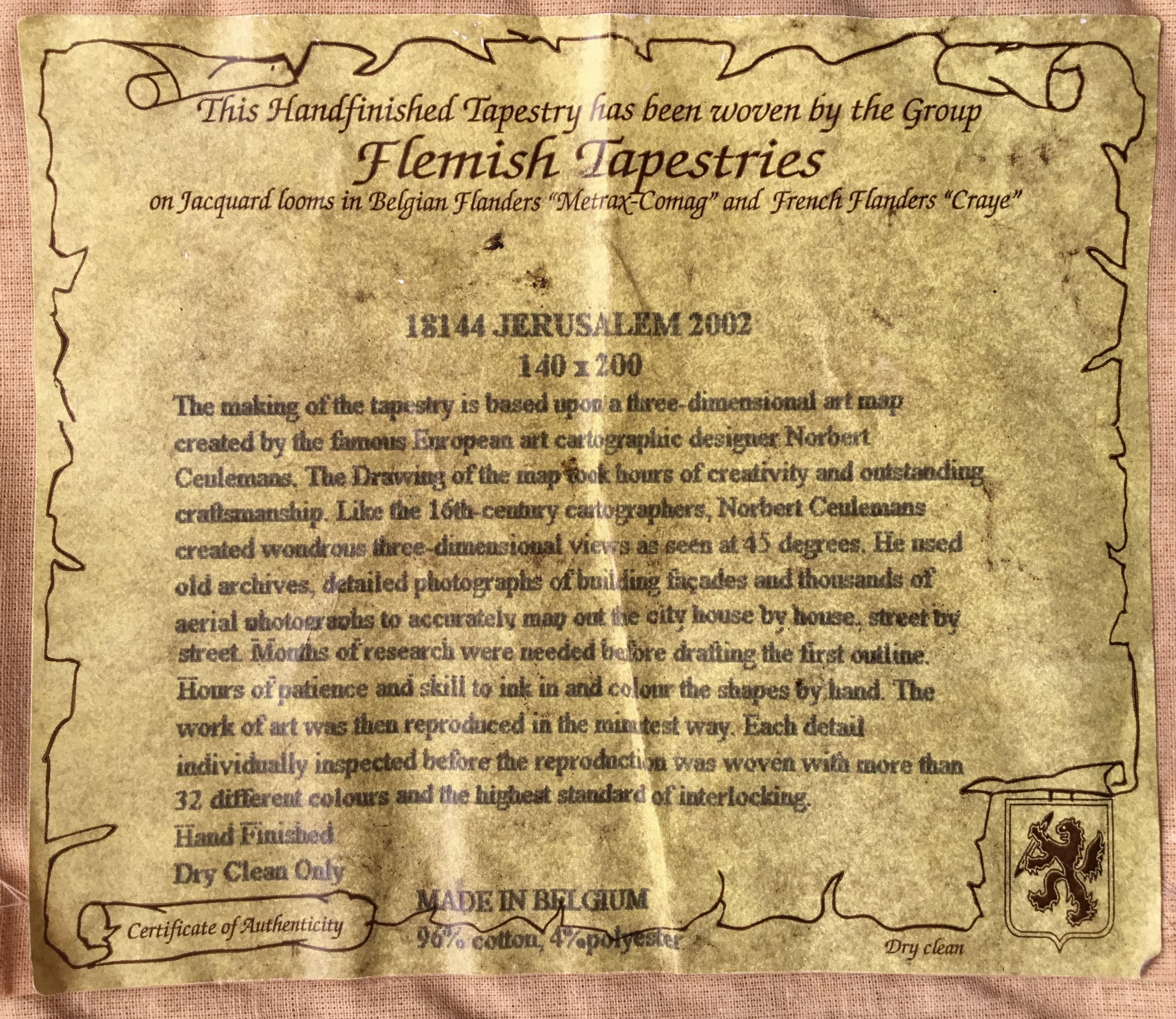 ‘Jerusalem 2002’ A Unique Limited-Edition Tapestry (No. 3/5) 4