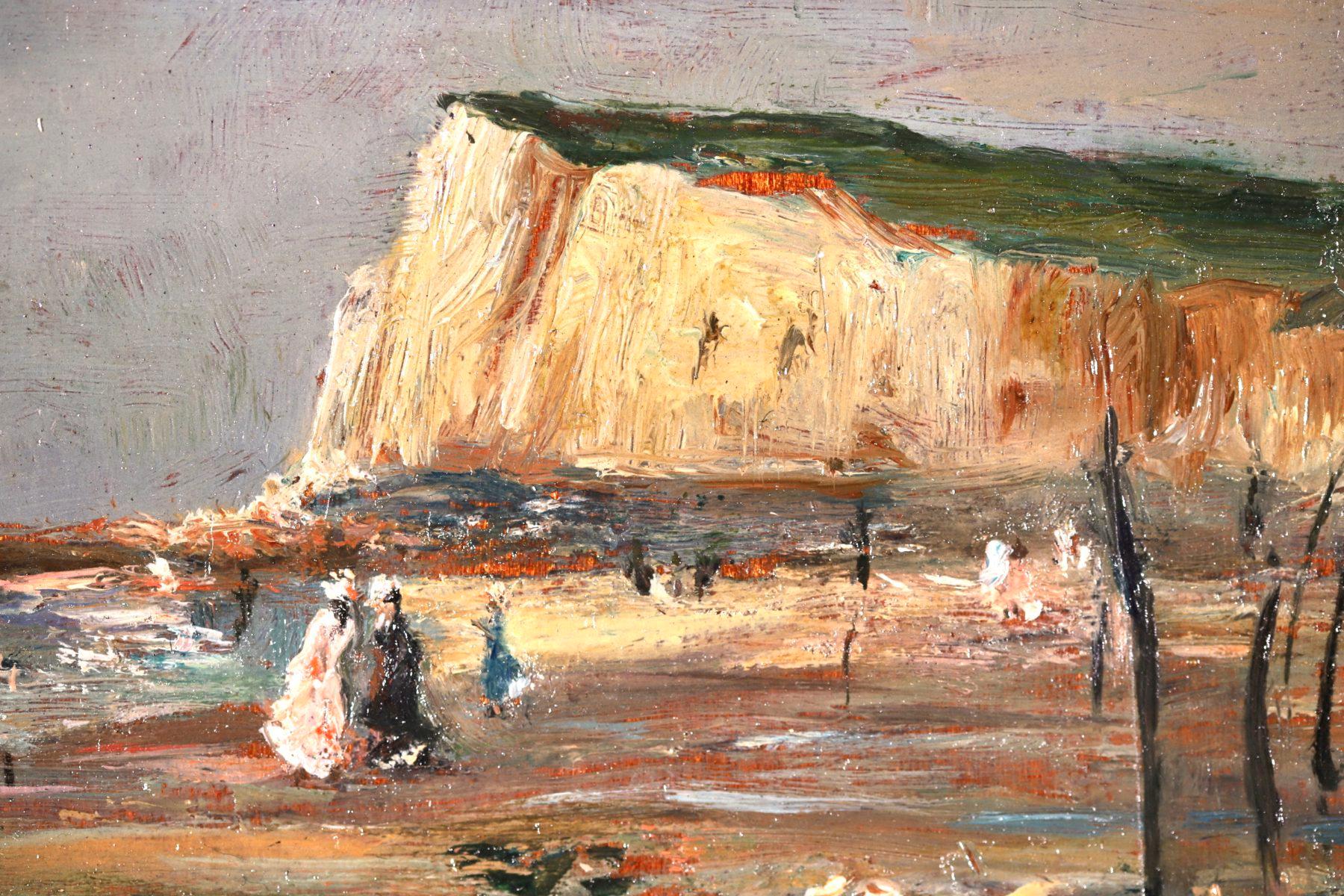 On the Beach - Impressionist Oil, Figures in Landscape by Norbert Goeneutte 1
