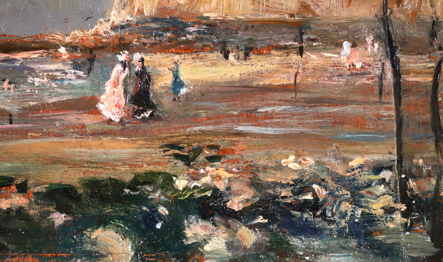 On the Beach - Impressionist Oil, Figures in Landscape by Norbert Goeneutte 2