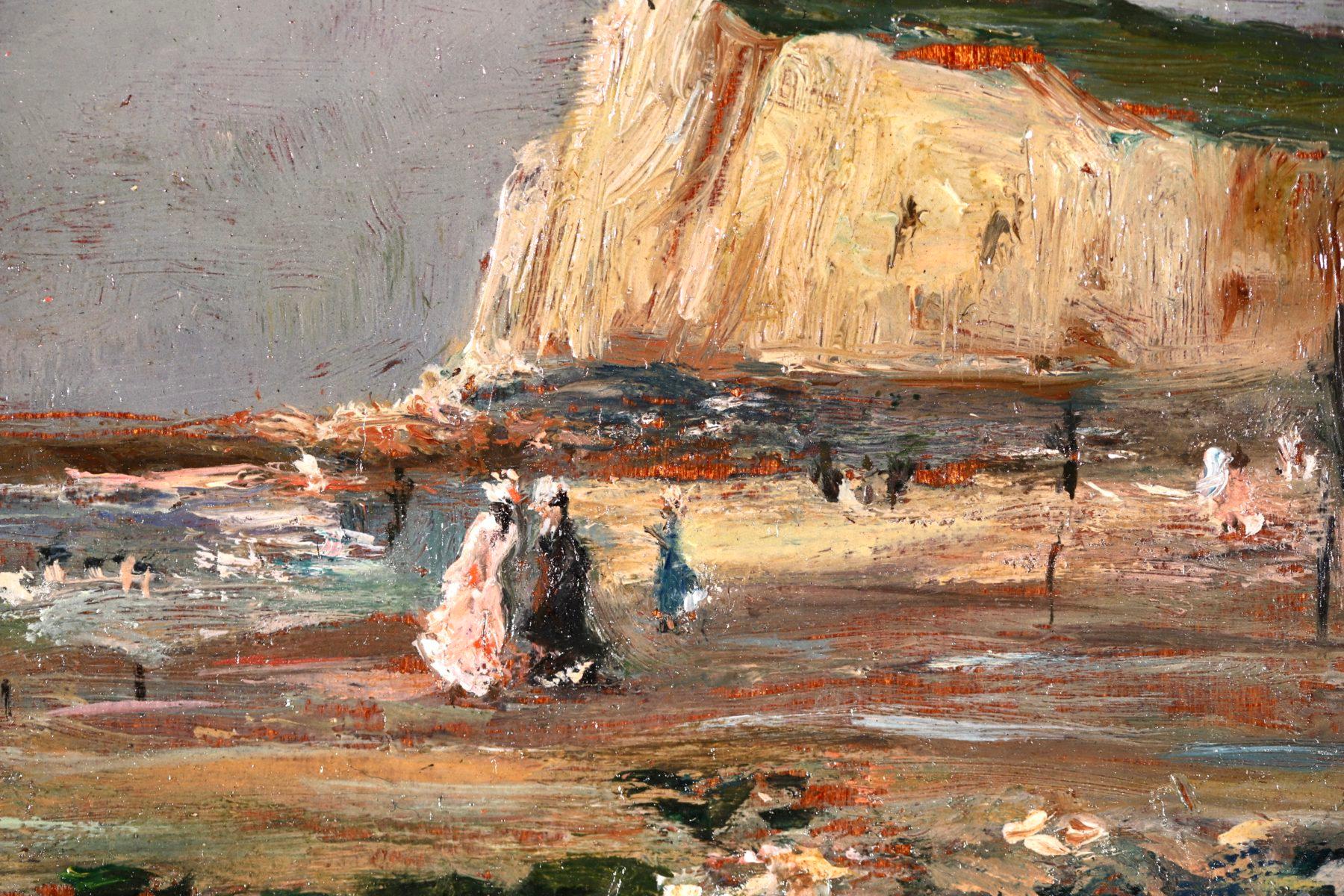 On the Beach - Impressionist Oil, Figures in Landscape by Norbert Goeneutte 5