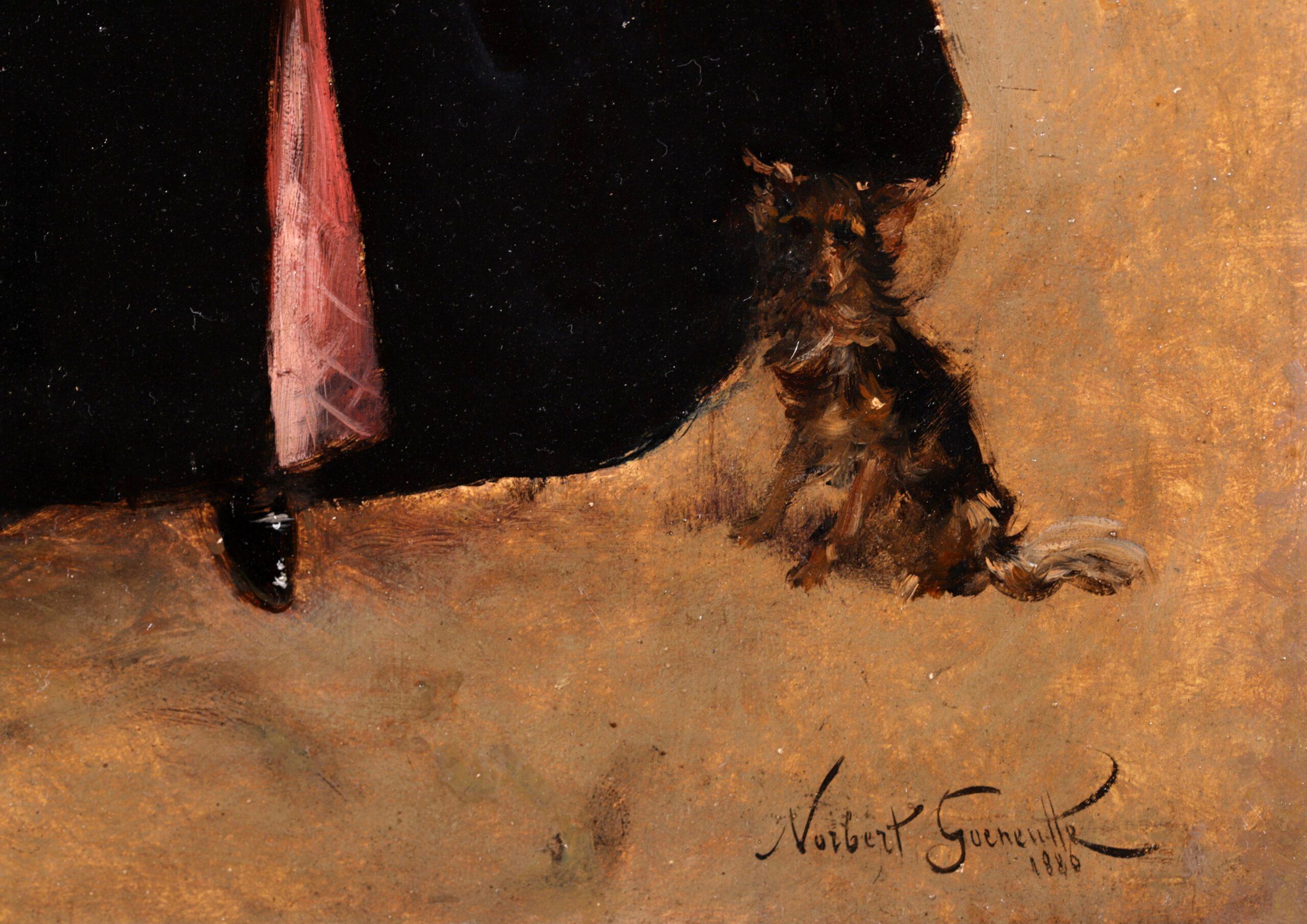 Portrait d'une femme elegante - Impressionist Portrait Oil by Norbert Goeneutte 6