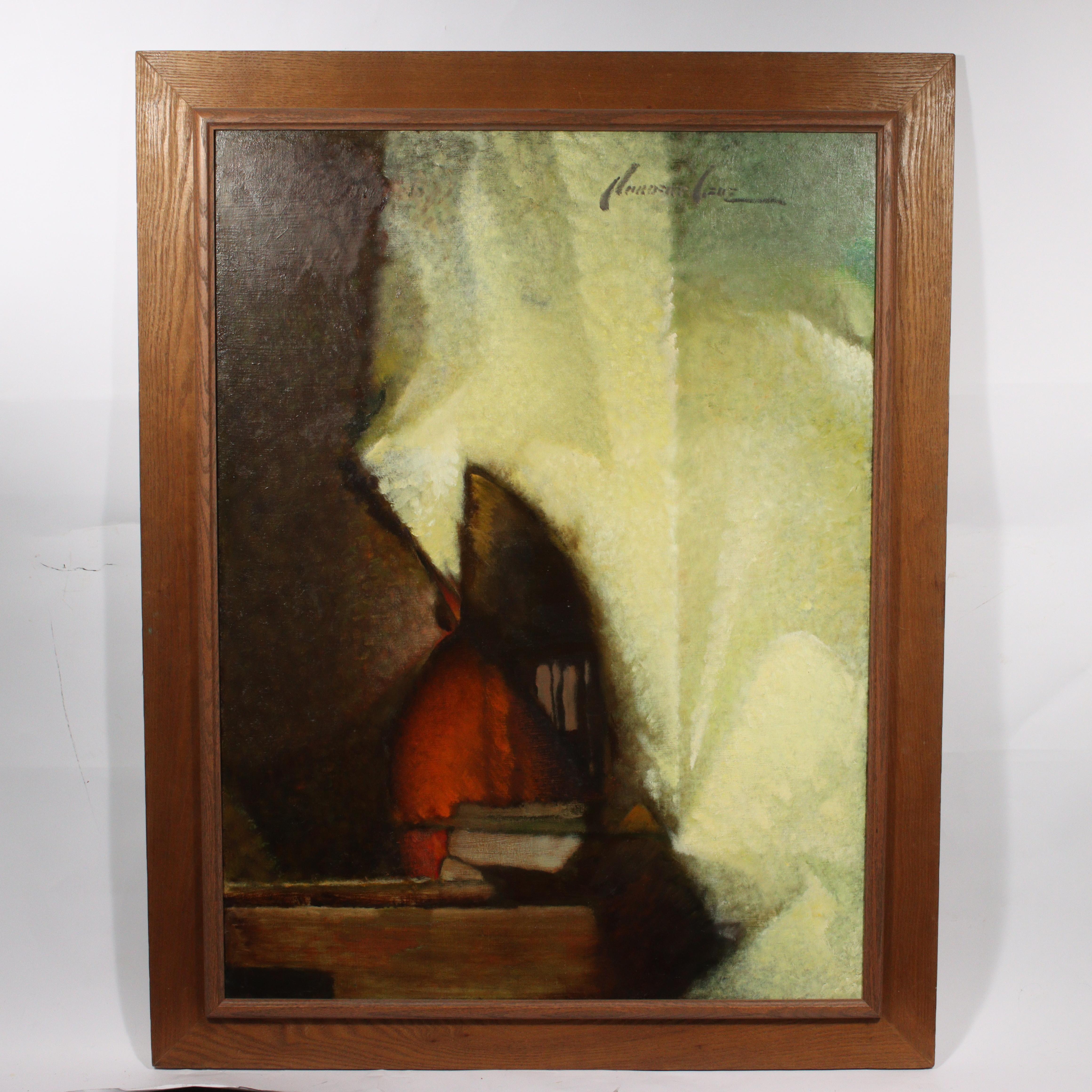 Figurative Painting de Norbert Lenz - Figura sentada abstracta
