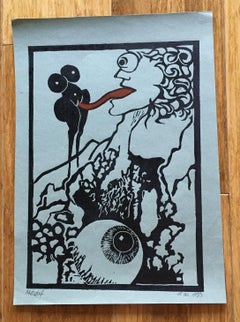 EROTIC DREAM, gravure sur bois, édition limitée, signée par l'artiste