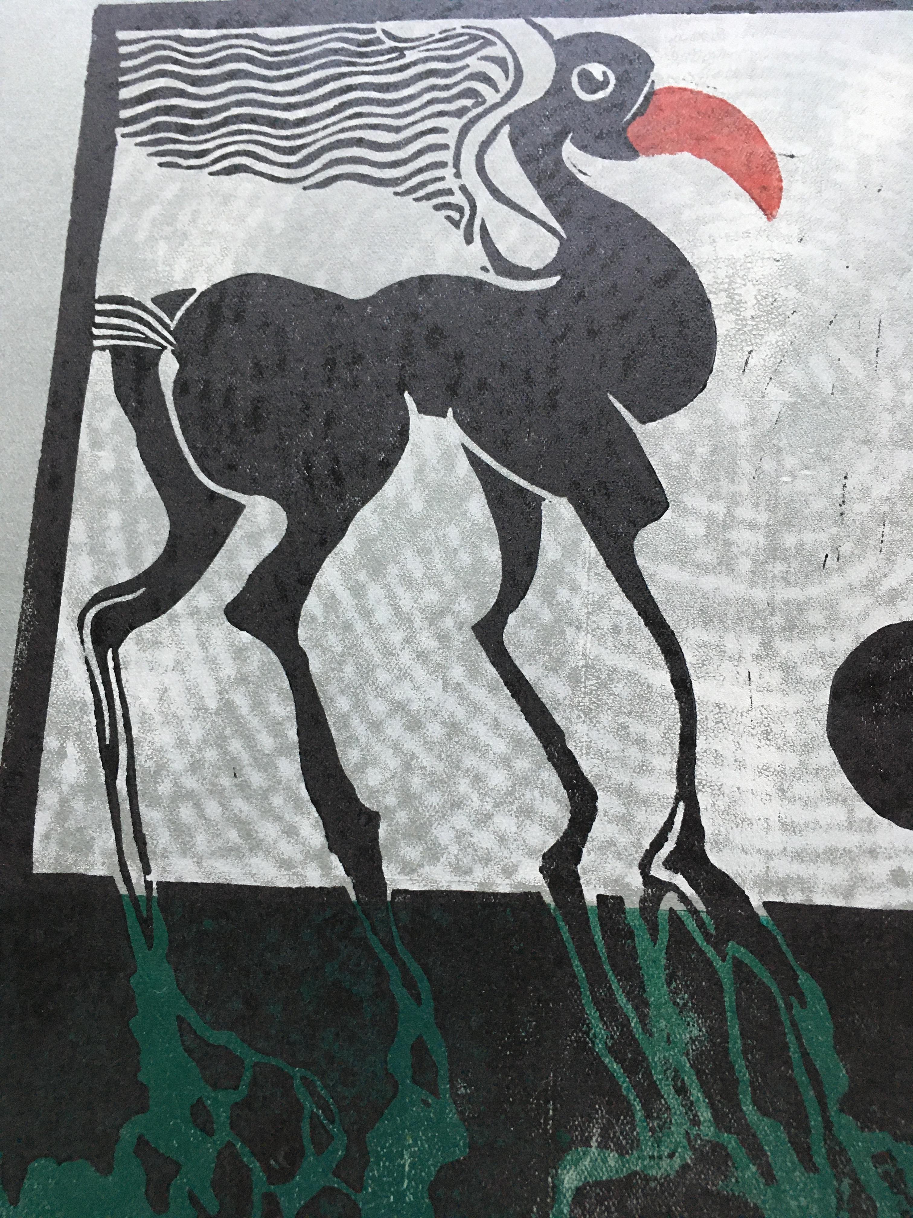 PEGASO, Xilografía, Edición Limitada, firmada por el Artista - Print de Norbert Matzdorf