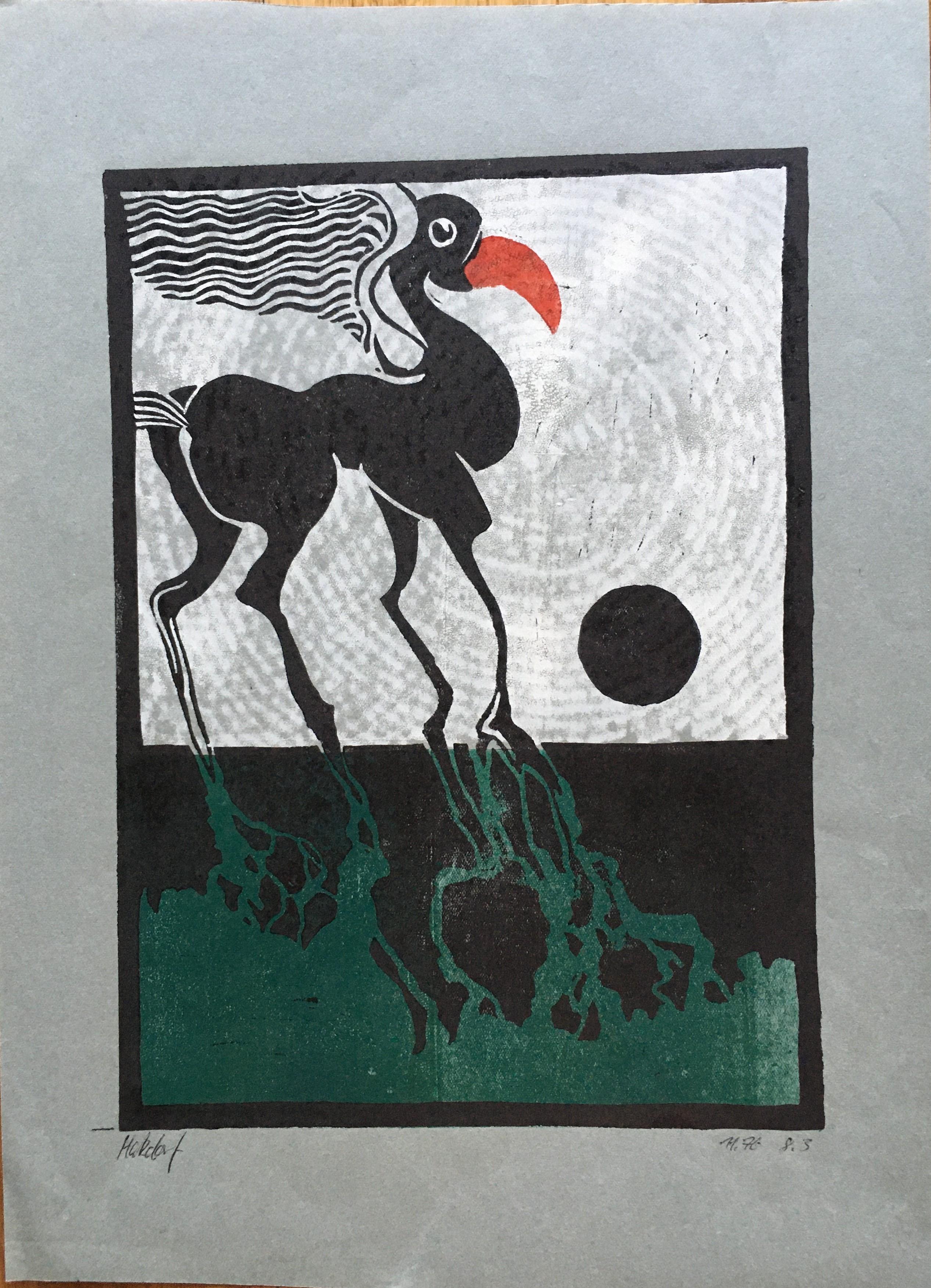 Figurative Print de Norbert Matzdorf - PEGASO, Xilografía, Edición Limitada, firmada por el Artista