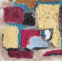Style Moderne, Mid-Century Abstract Oil on Canvas, Textured, 65x92 cm