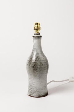 Norbert Pierlot circa 1950 Elegant White and Grey Ceramic Table Lamp Design