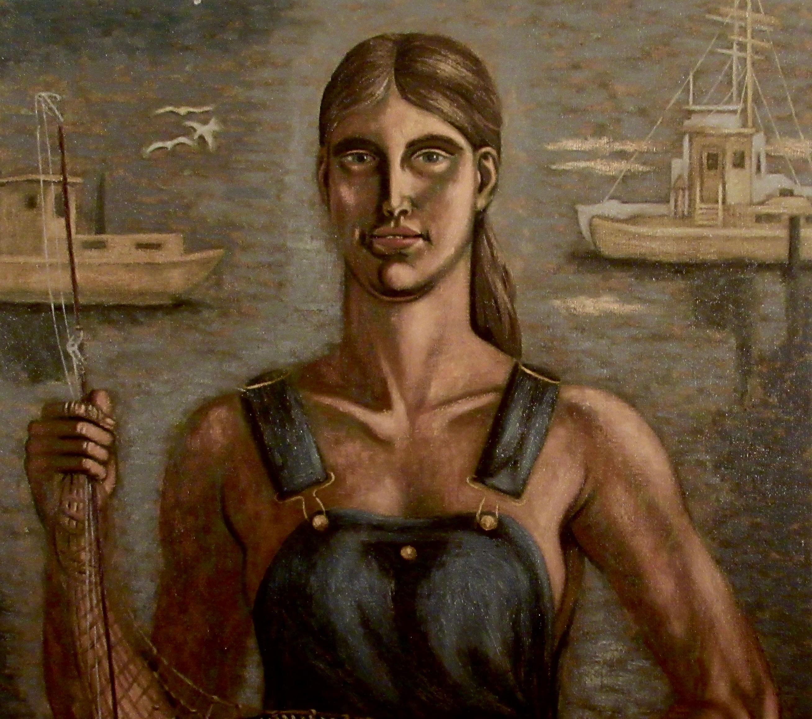 The Fisherwoman - Painting by Norbert Schlaus