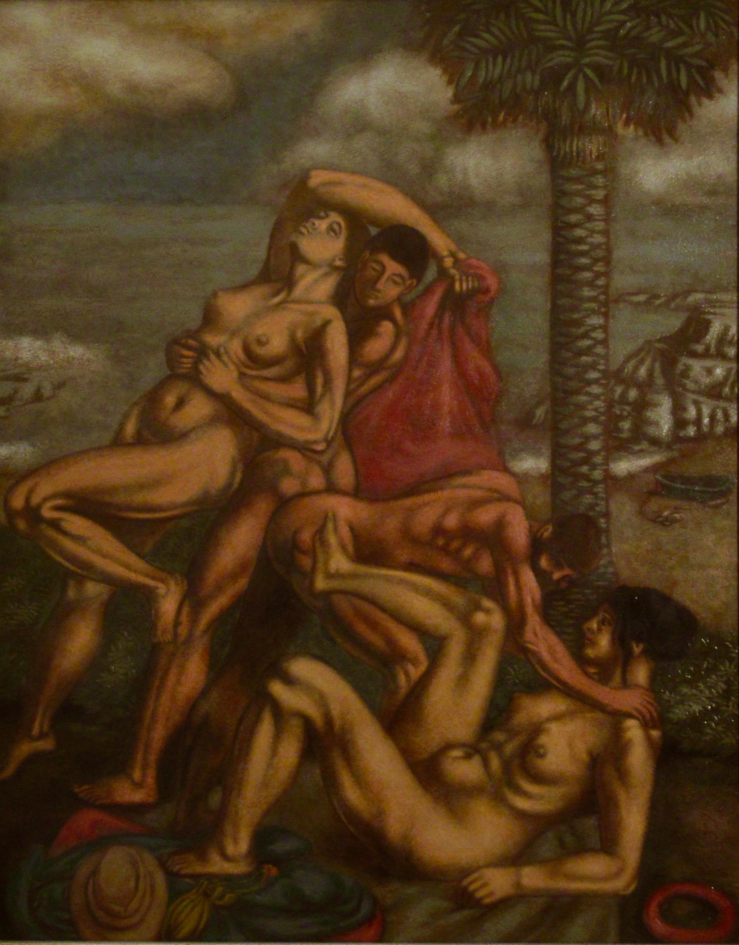 Due coppie nude - Painting di Norbert Schlaus