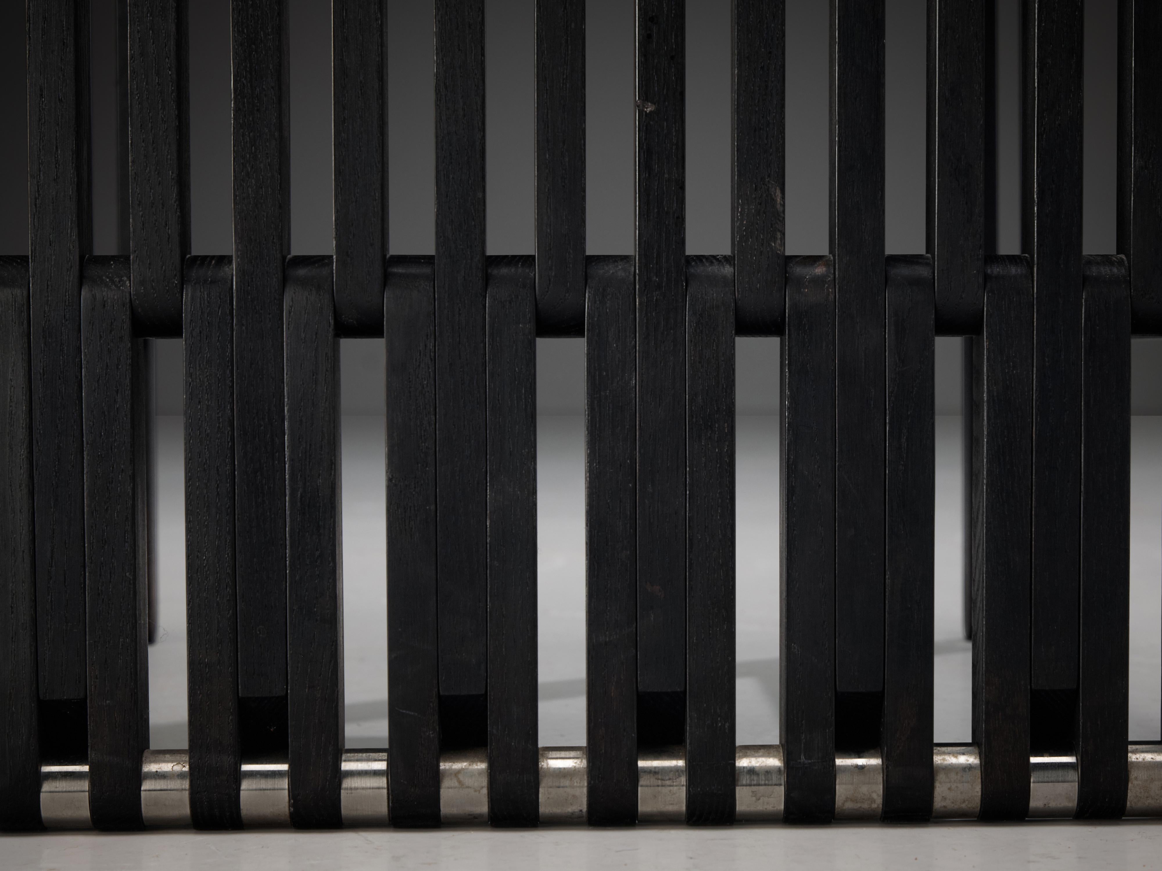 Norbert Wangen Folding Armchair 'Attila' in Black Lacquered Ash For Sale 5