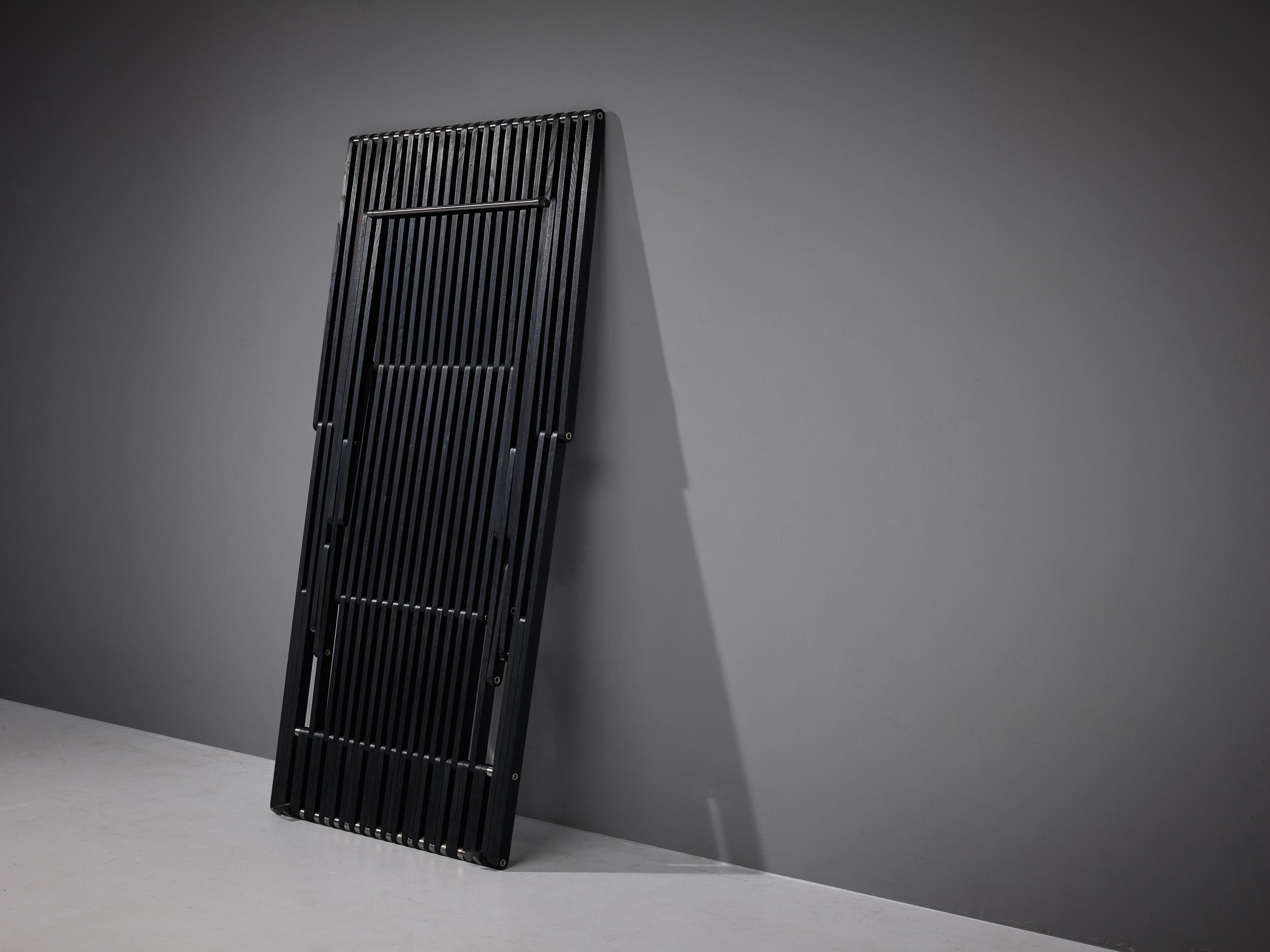 German Norbert Wangen Folding Armchair 'Attila' in Black Lacquered Ash For Sale