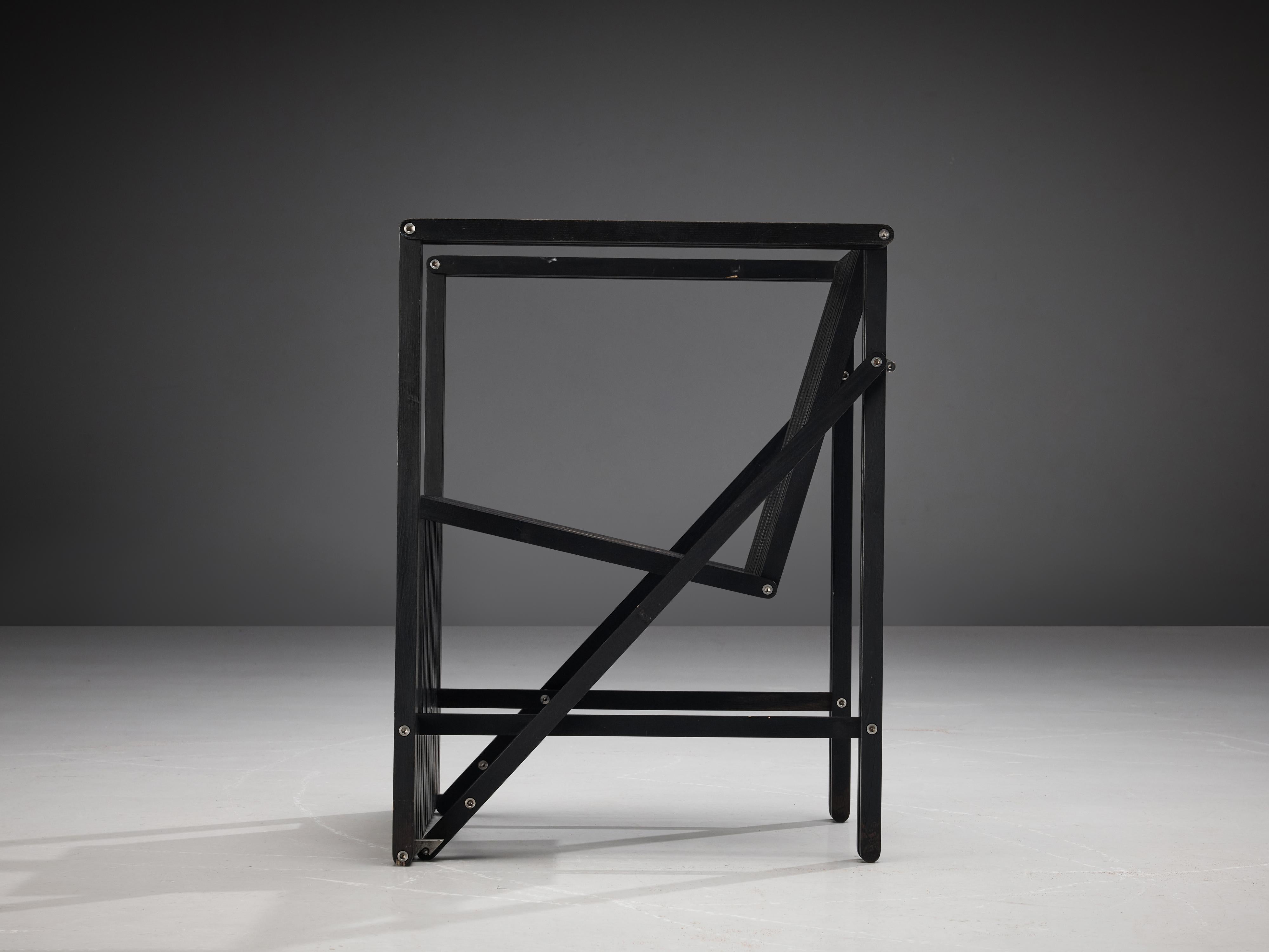 Norbert Wangen Folding Armchair 'Attila' in Black Lacquered Ash For Sale 2