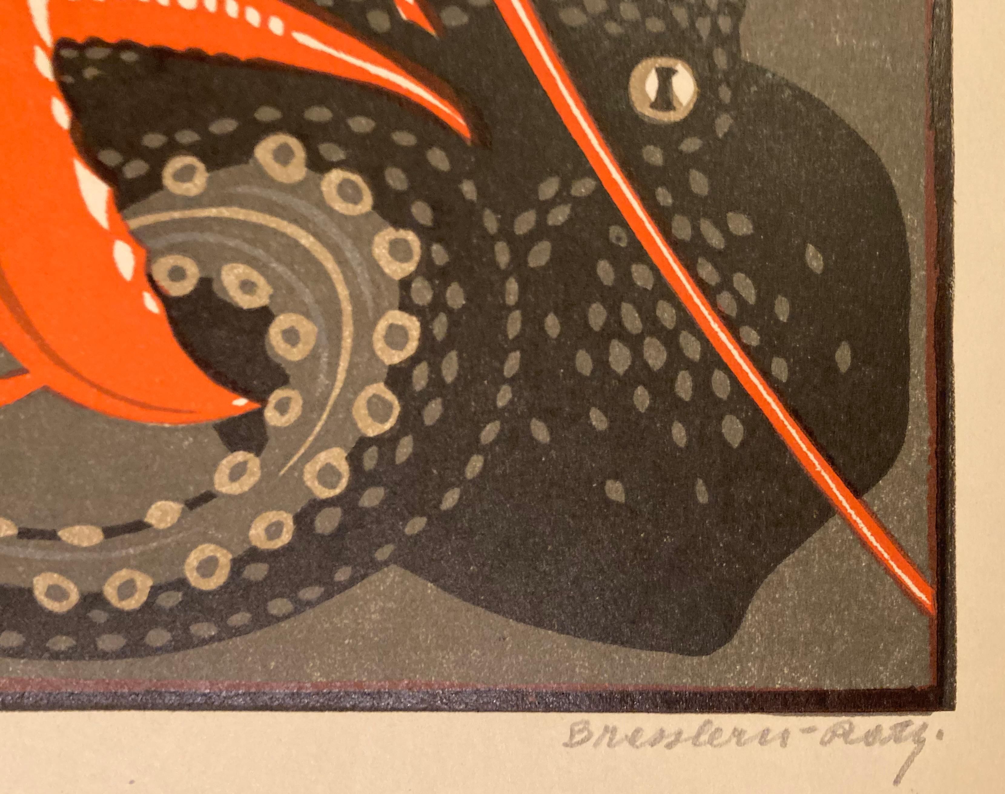 LOBSTER and  OCTOPUS (KAMPF - BATTLE) - Vienna Secession Print by Norbertine Bresslern-Roth