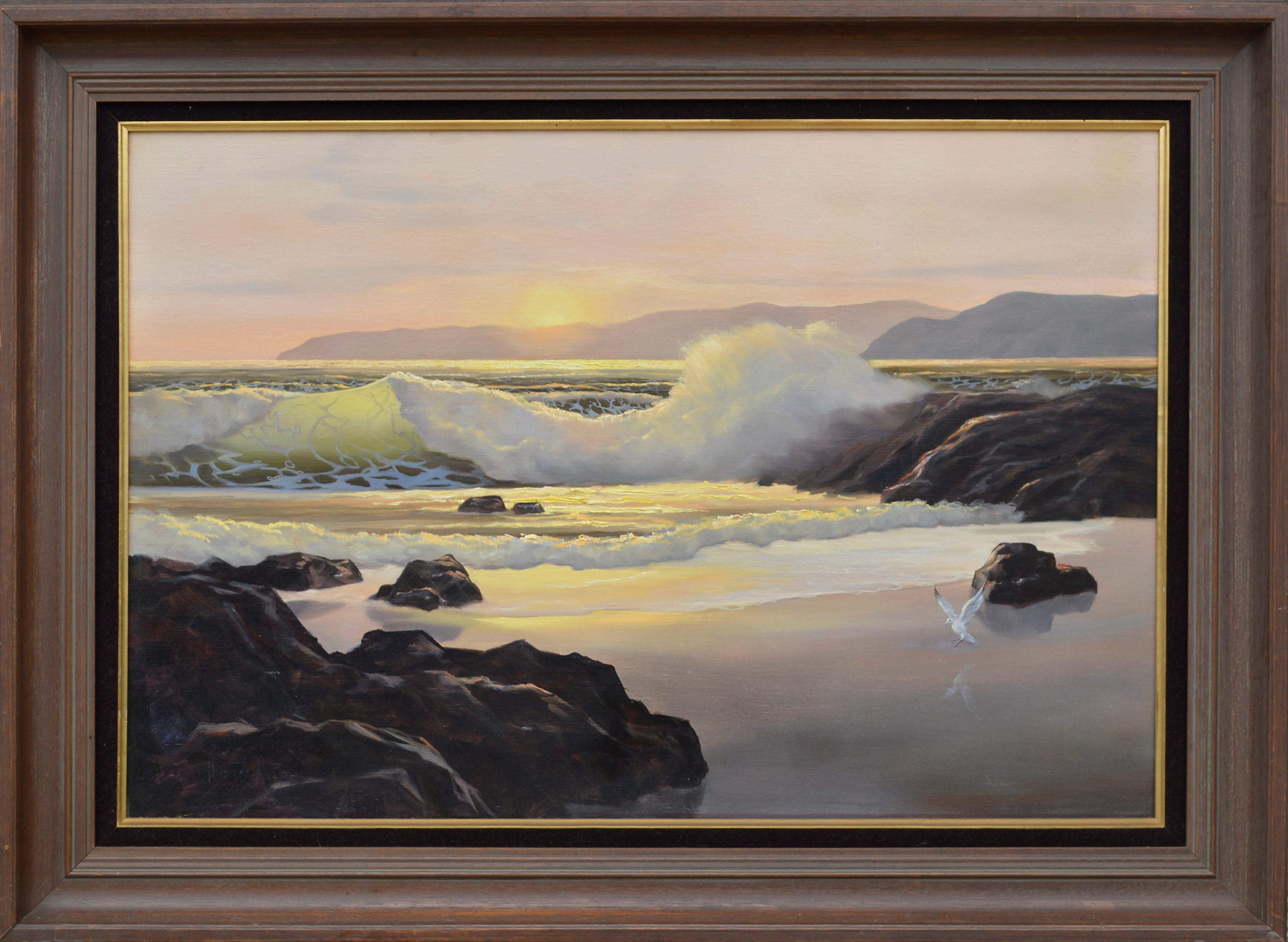Norberto A. Reyes Landscape Painting - California Seascape at Sunset