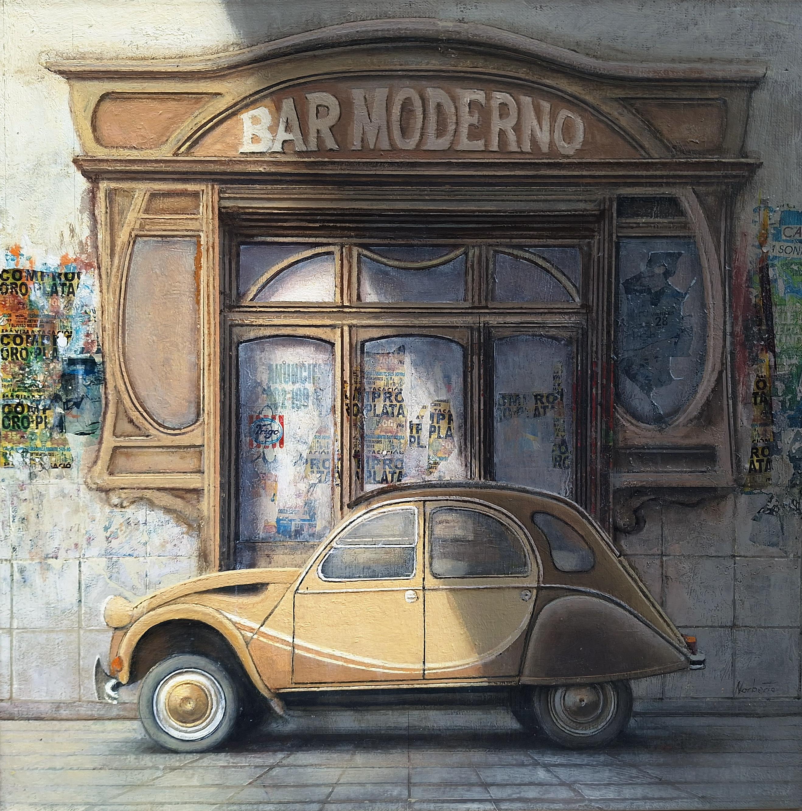 Bar Moderno - Painting by Norberto Gonzalez Jiménez