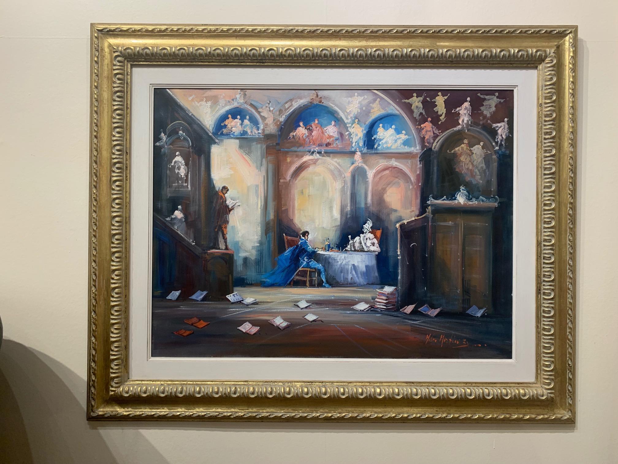 Banchetto Di Don Giouvanno – Figuratives Gemälde von Norberto Martini im Angebot 1