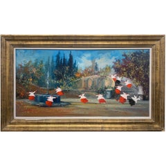 In The Garden Of Cardinal - Figurative Painting by Norberto Martini