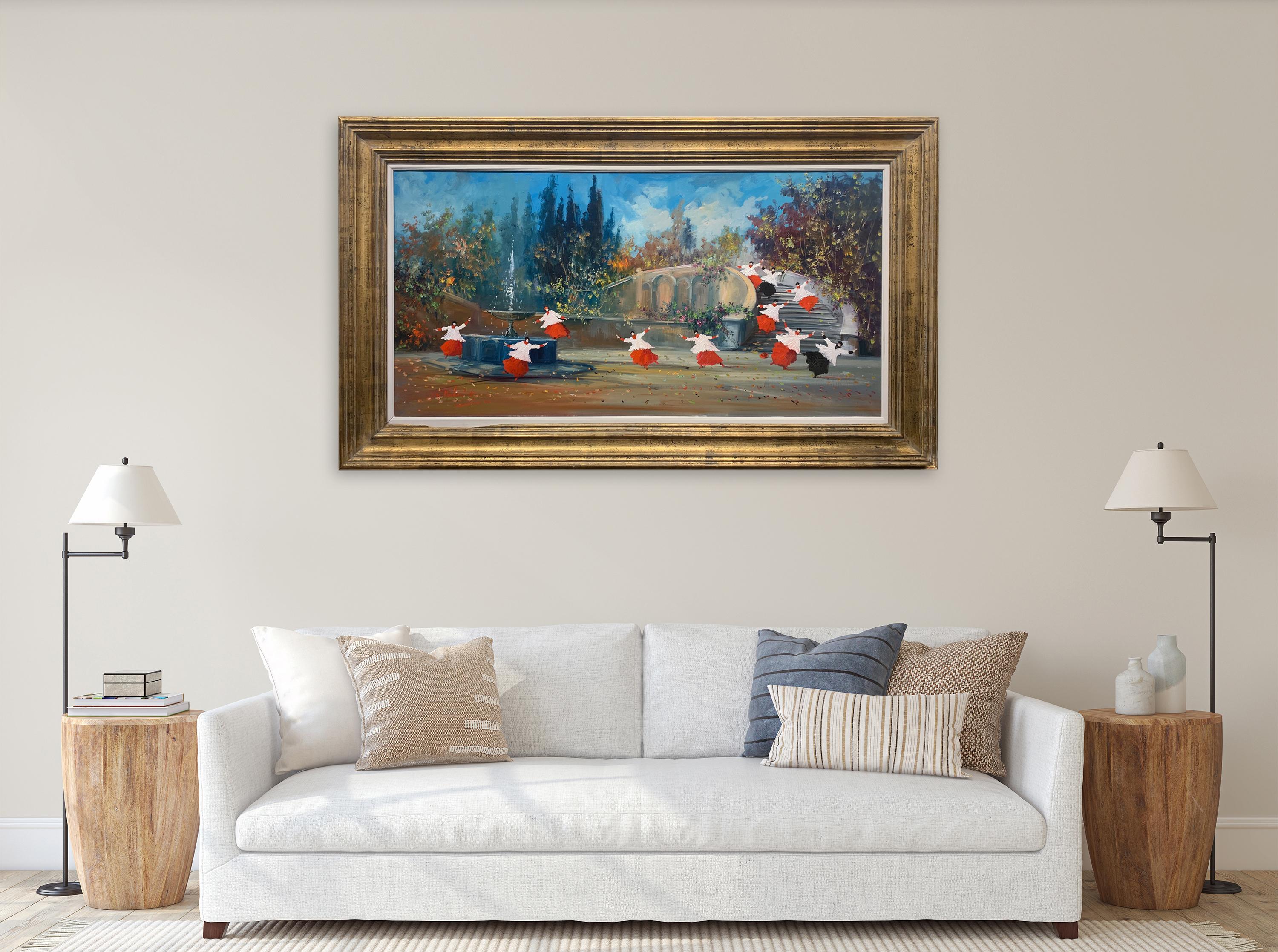 Peinture figurative « In The Garden Of Cardinal » (Dans le jardin du Cardinal) de Norberto Martini en vente 2