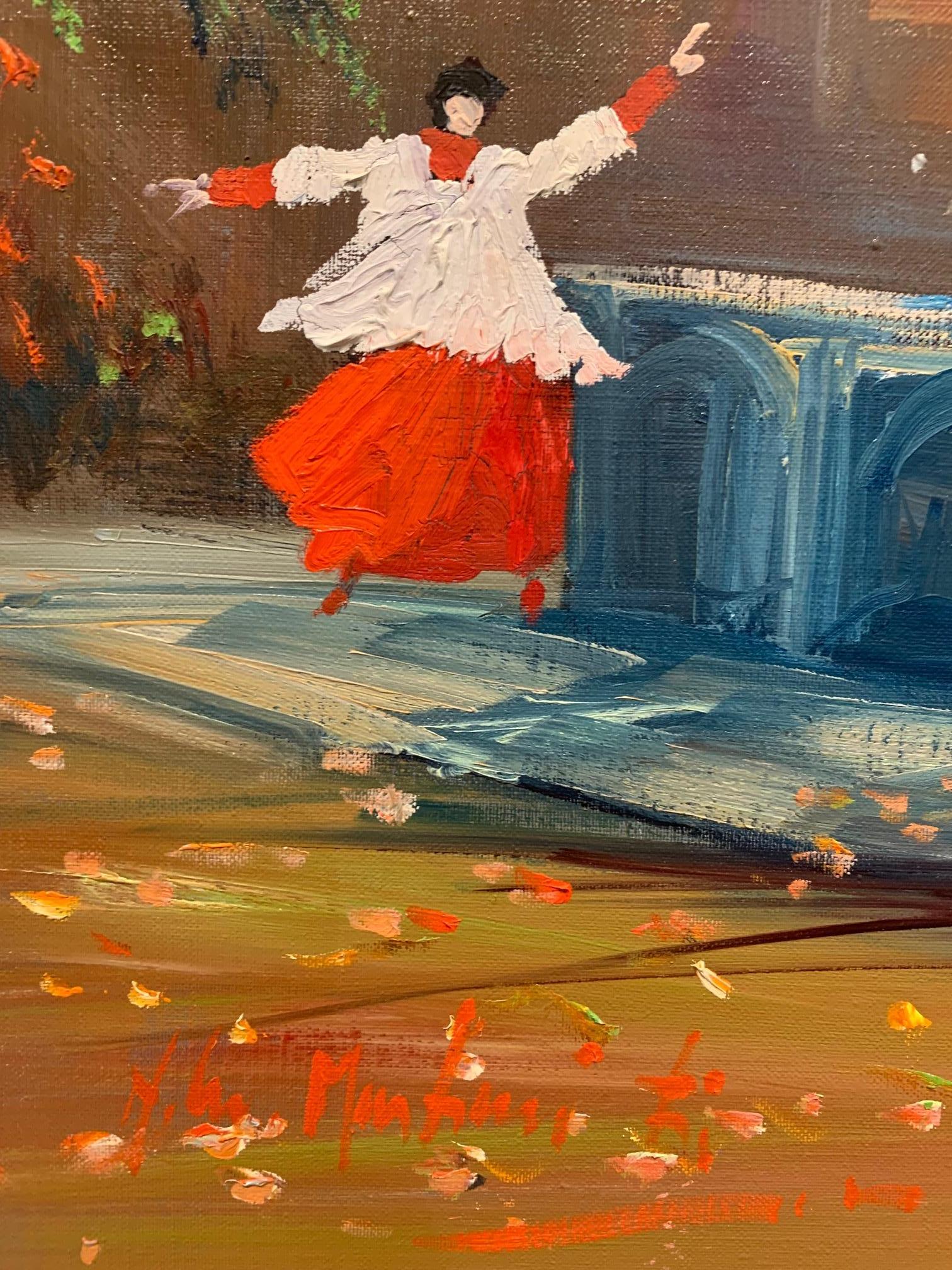 En el Jardín del Cardenal - Pintura Figurativa de Norberto Martini en venta 4