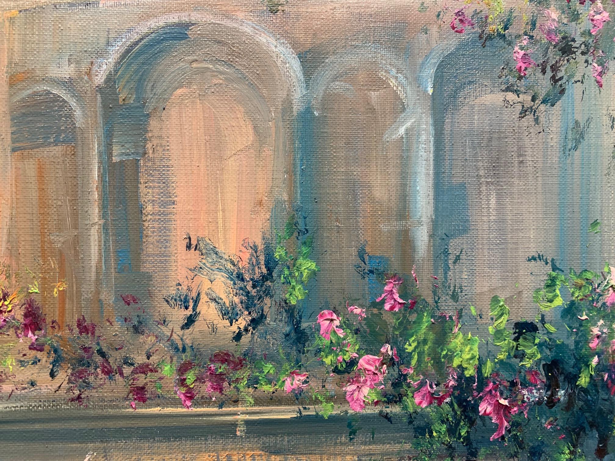 En el Jardín del Cardenal - Pintura Figurativa de Norberto Martini en venta 5