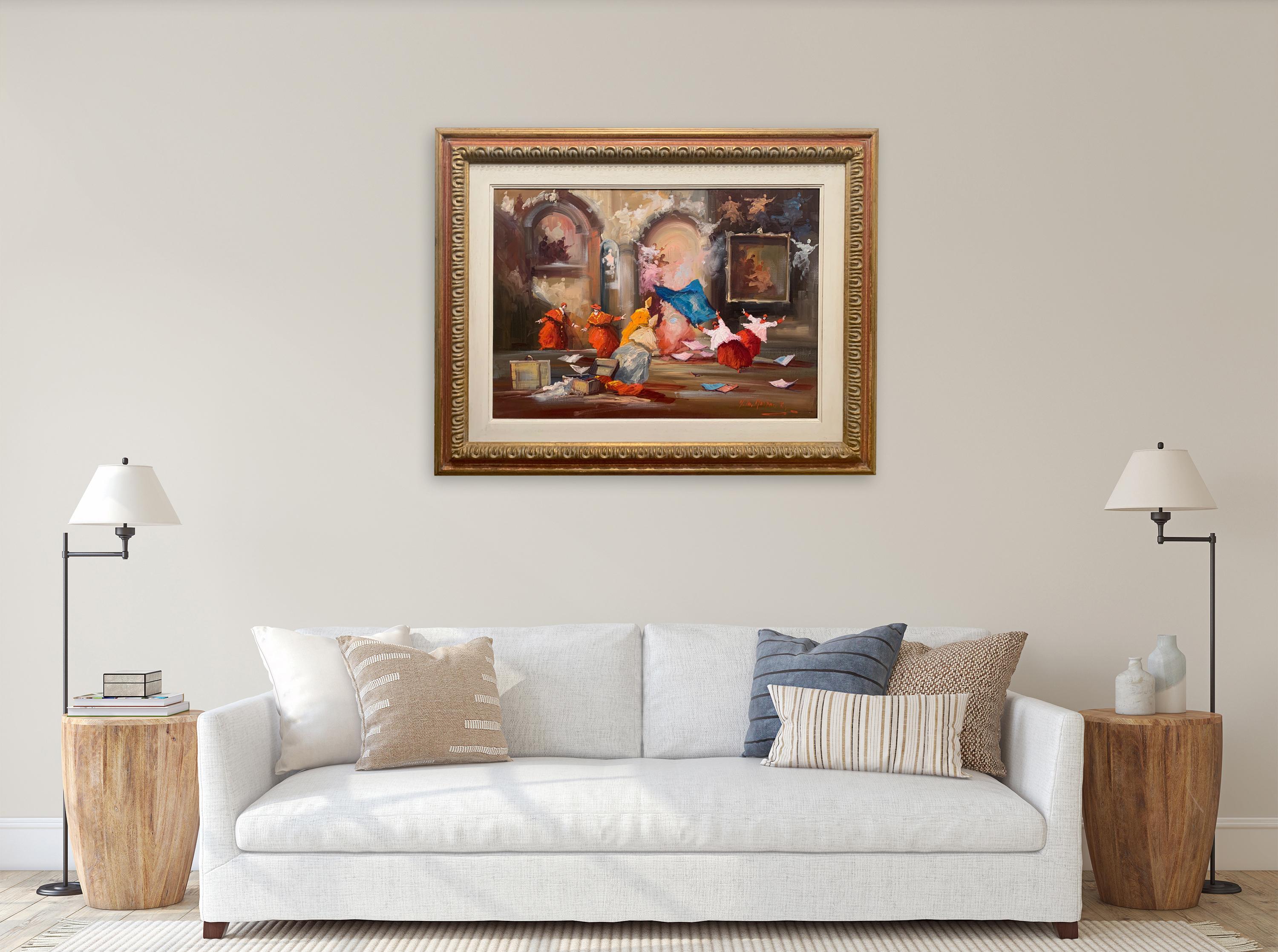 Magic In The Library - Figurative Painting by Norberto Martini For Sale 2