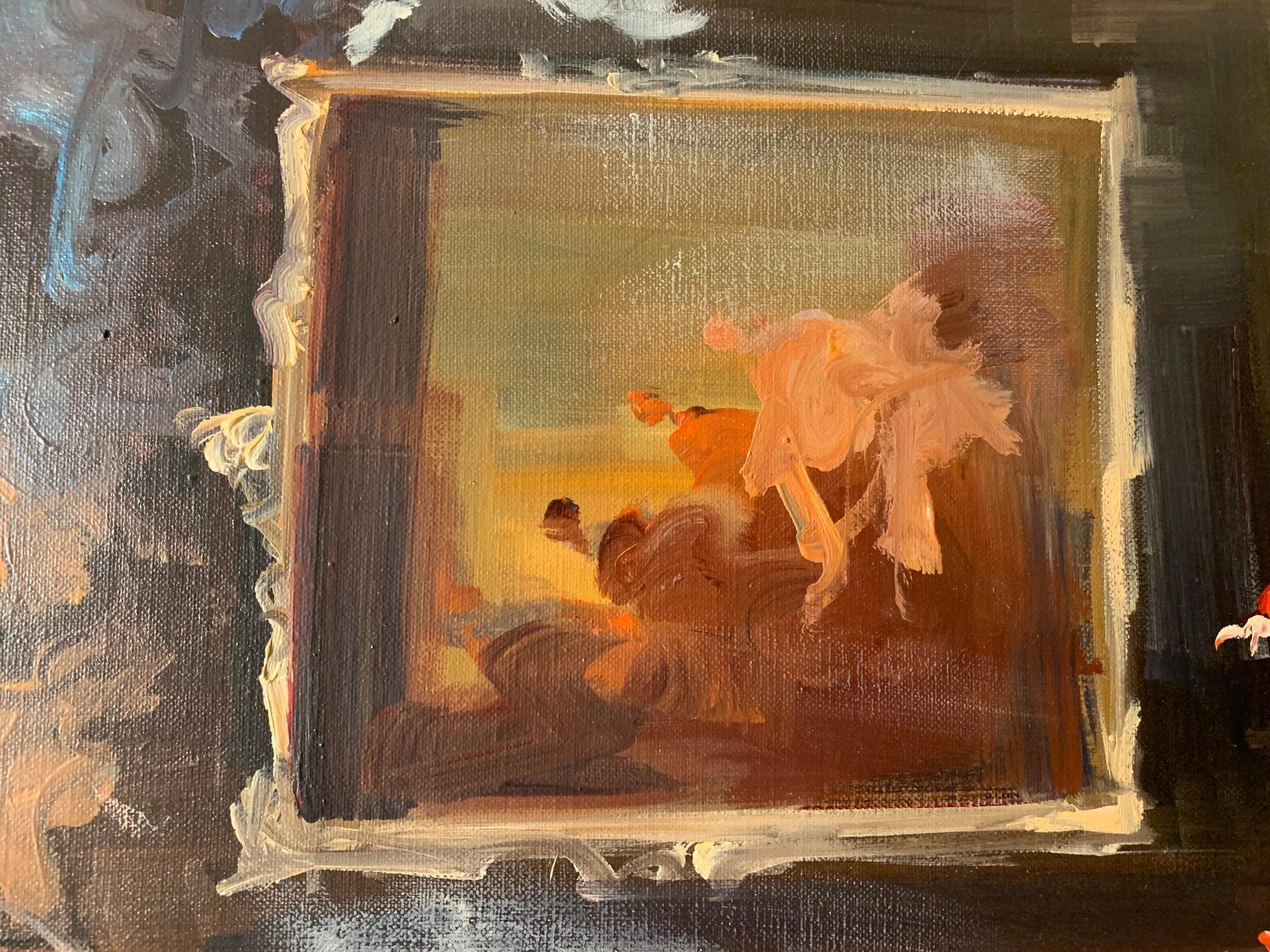 Magic In The Library - Figurative Painting by Norberto Martini For Sale 6