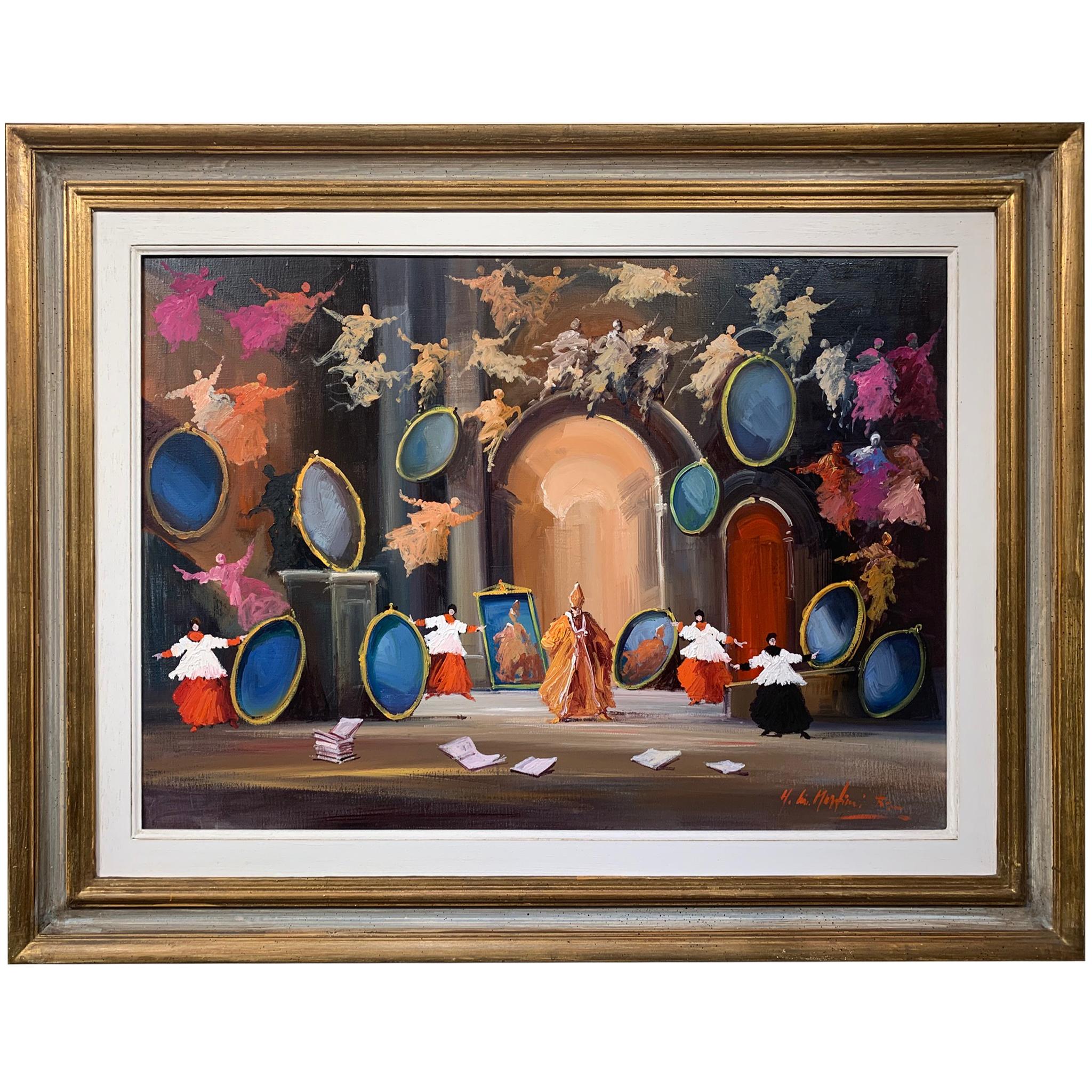Sala de Espejos - Pintura Figurativa de Norberto Martini en venta 1