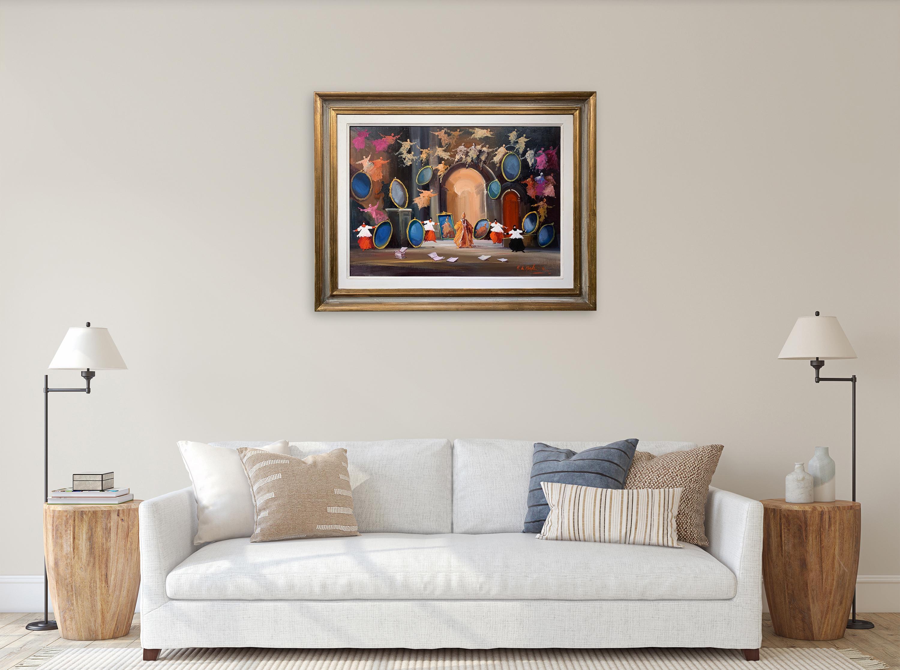Room of Mirrors - Figurative Painting by Norberto Martini For Sale 1