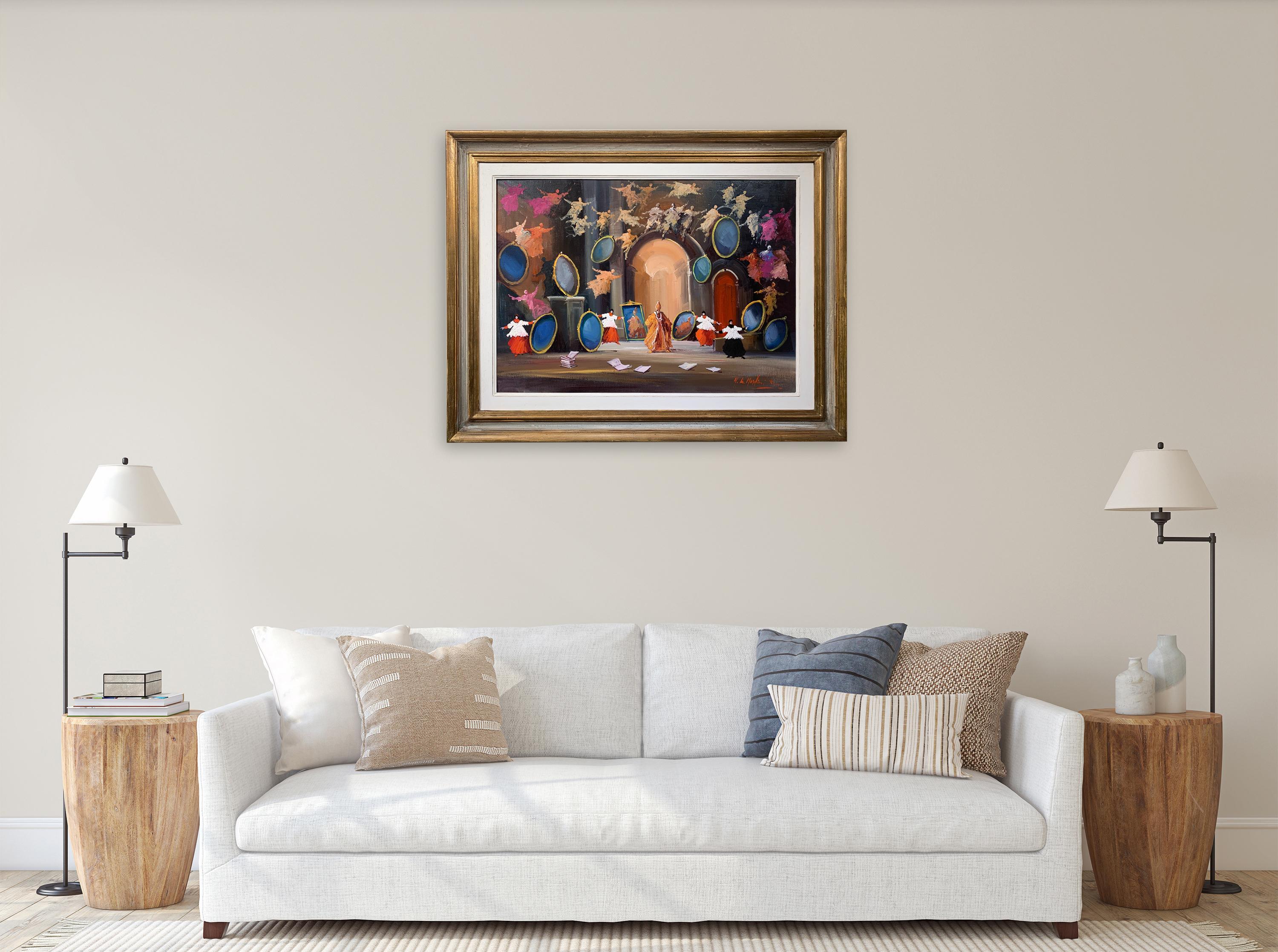 Sala de Espejos - Pintura Figurativa de Norberto Martini en venta 2