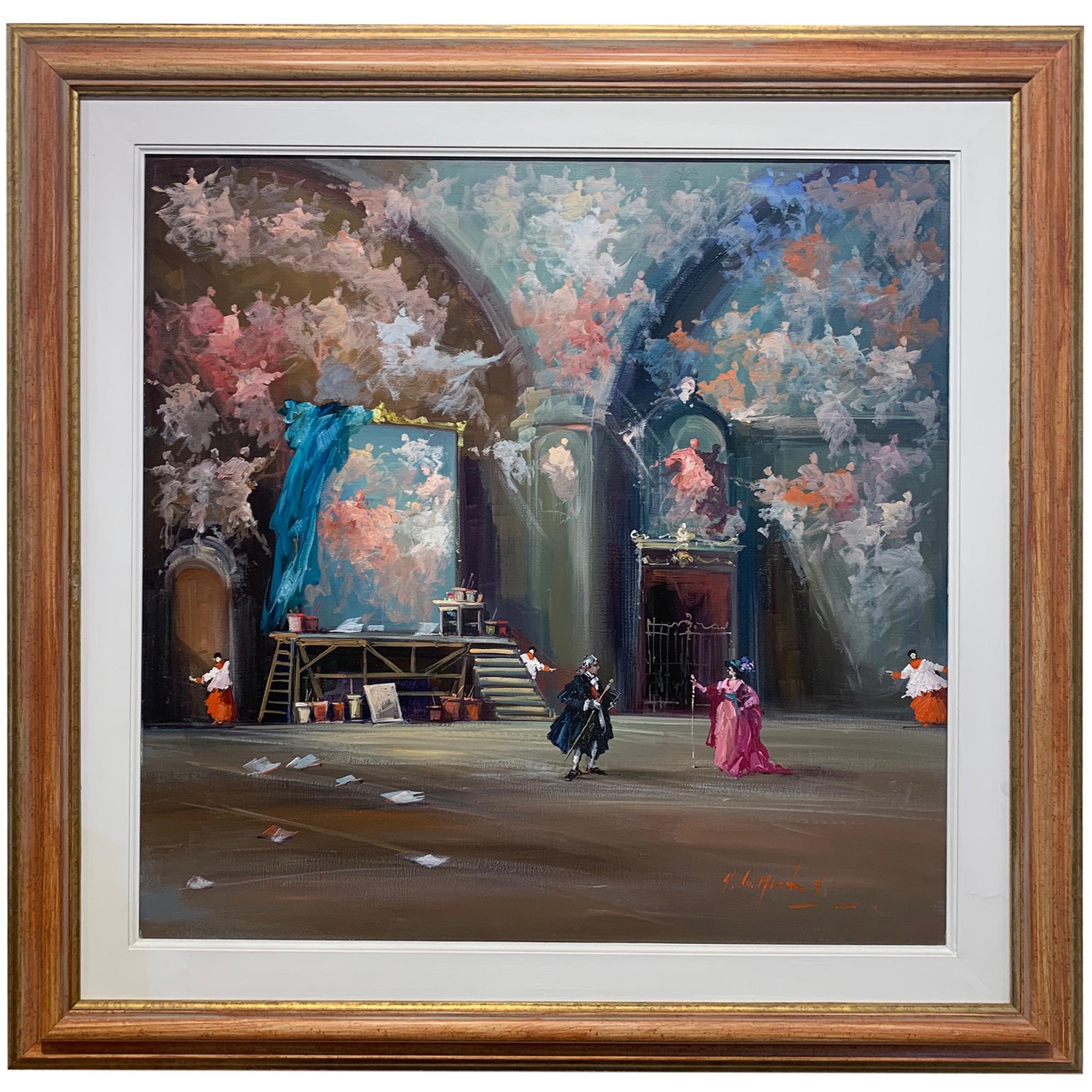 Scena Della Tosca - Pittura figurativa di Norberto Martini in vendita 1