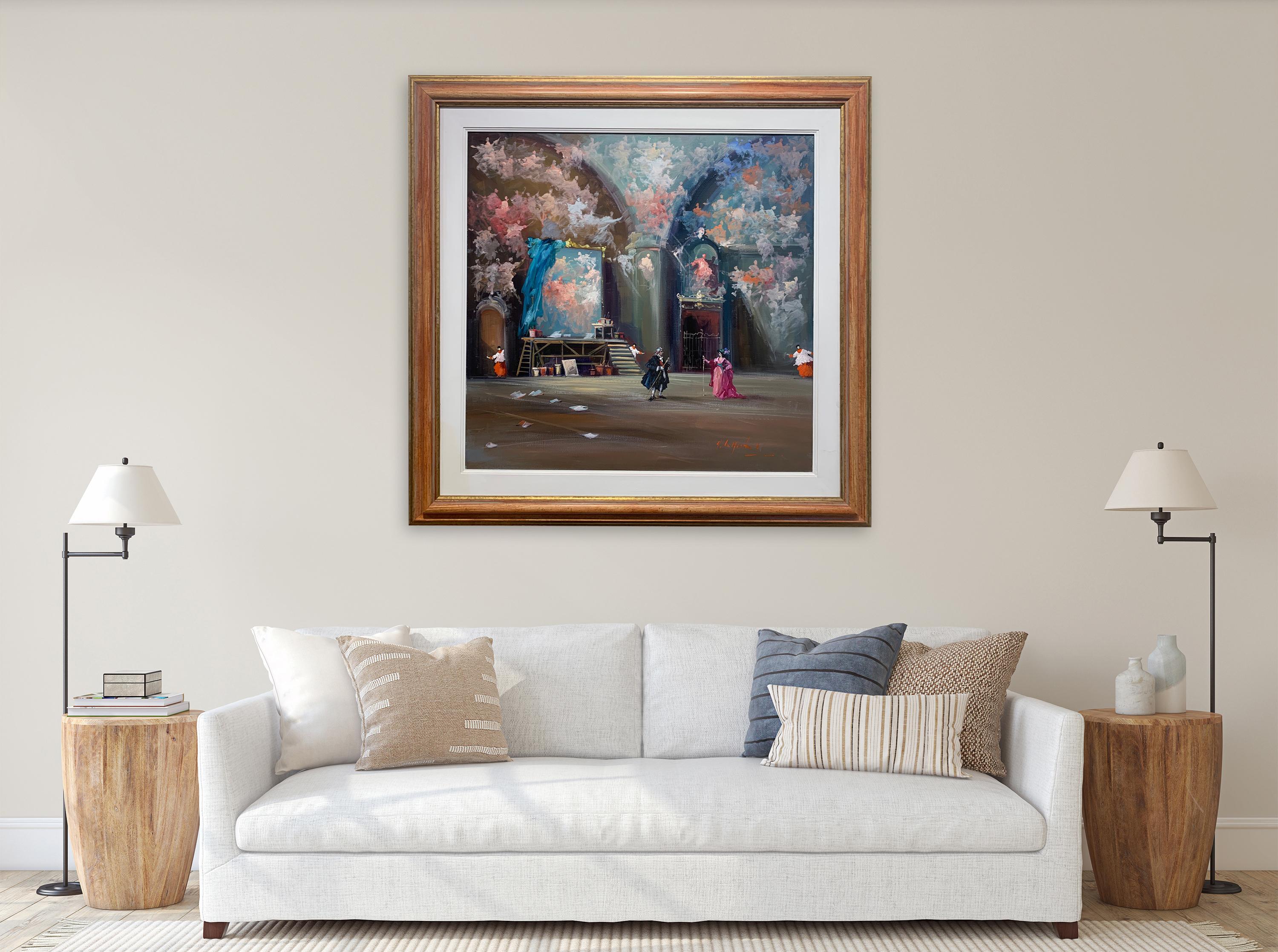 Szene Della Tosca – Figuratives Gemälde von Norberto Martini im Angebot 2