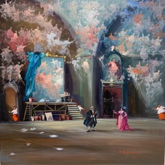 Scene Della Tosca - Figurative Painting by Norberto Martini