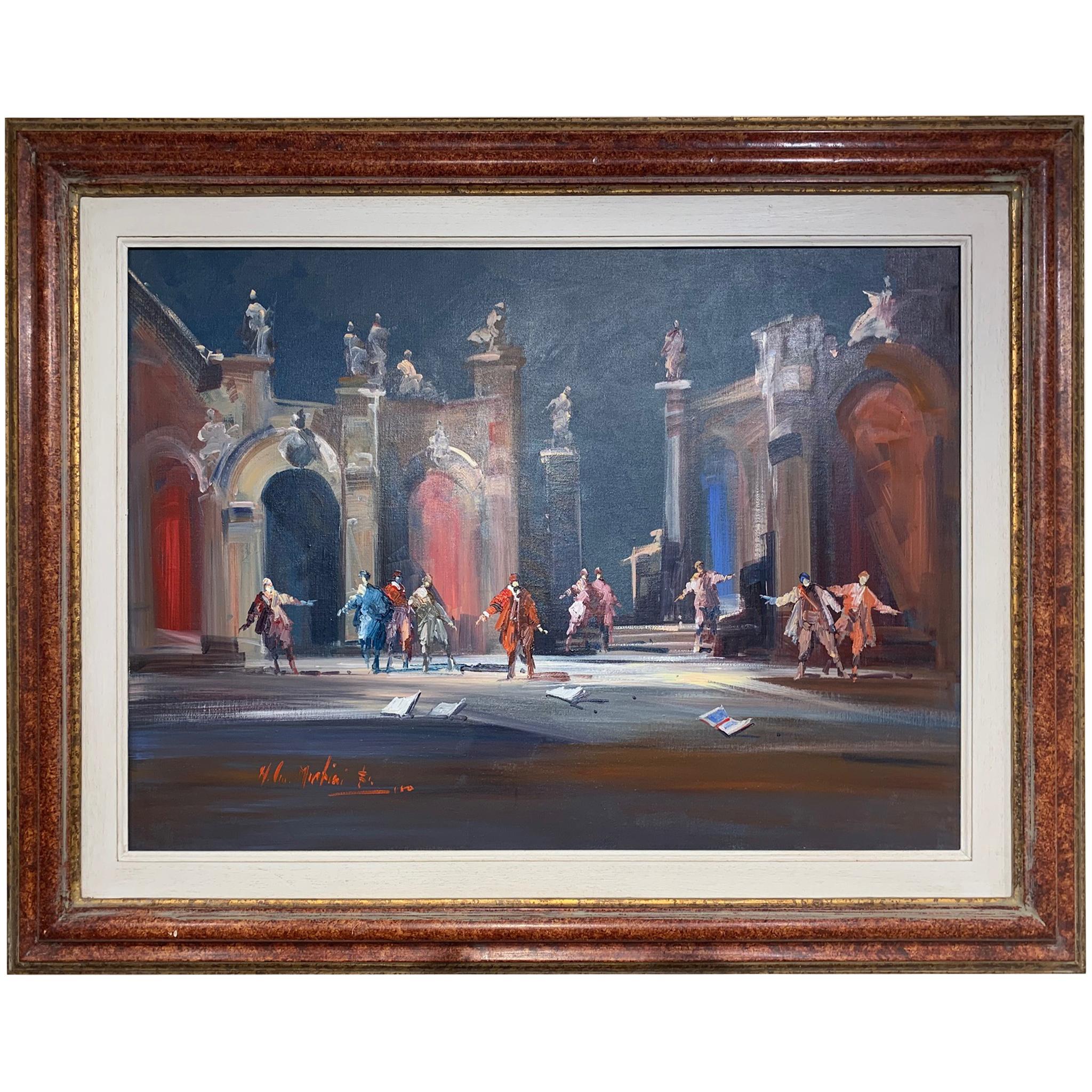 Scene Of Opera - Figurative Painting by Norberto Martini For Sale 1