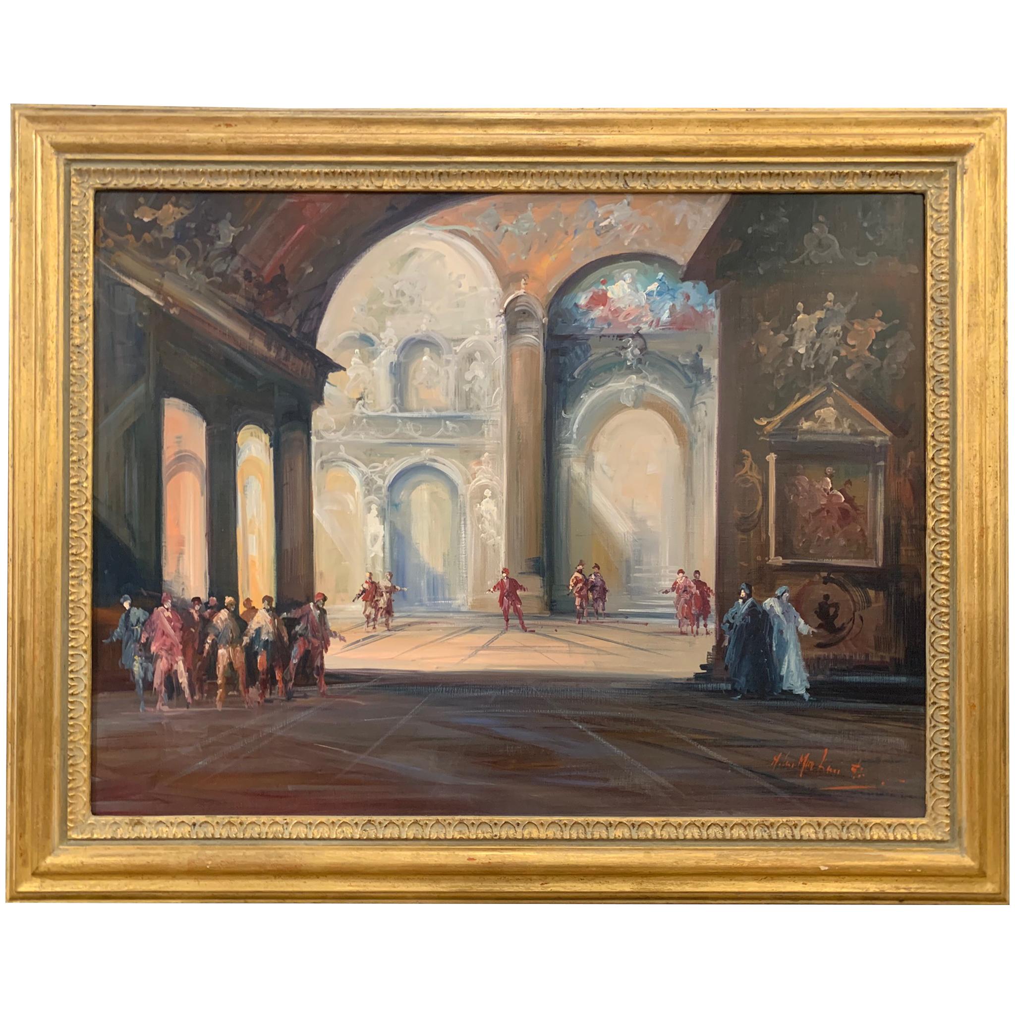 The Conspiracy (Opera The Robbers) – Figuratives Gemälde von Norberto Martini im Angebot 1
