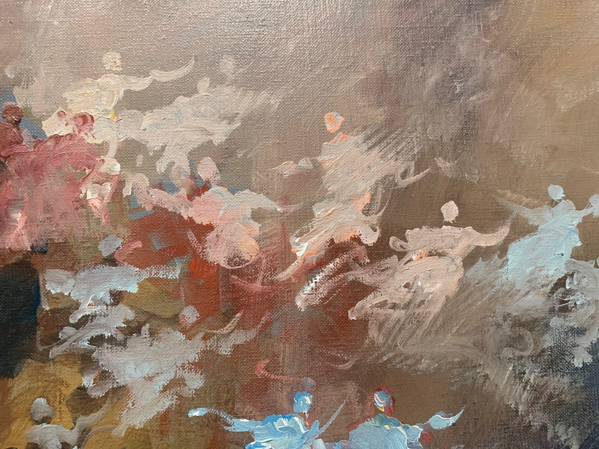 The Debate - Figurative Painting by Norberto Martini For Sale 5