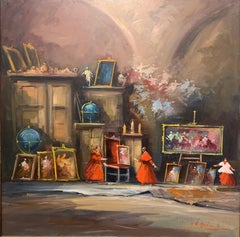 Il dibattito - Pittura figurativa di Norberto Martini