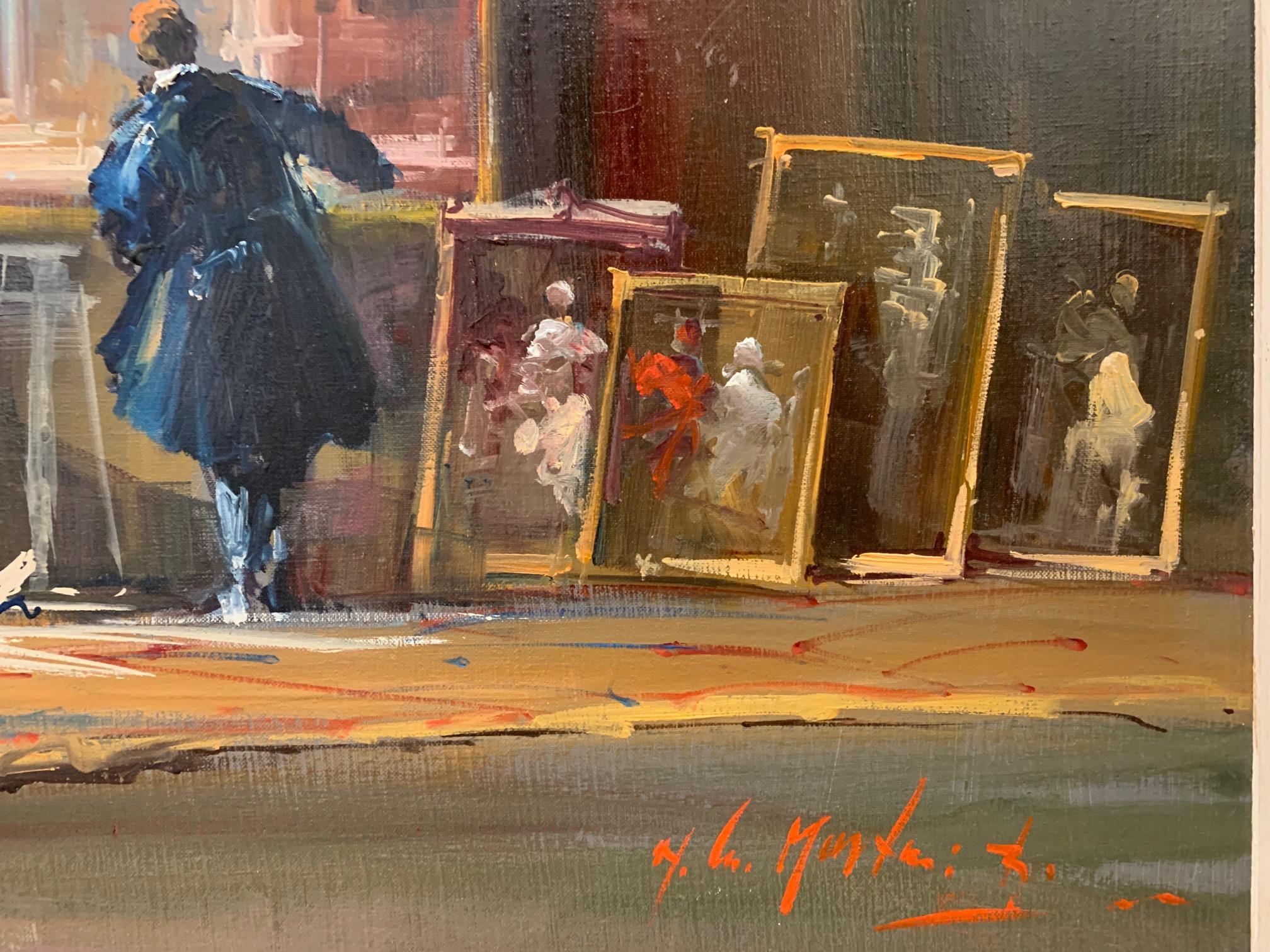 The Studio Of Canaletto - Figurative Malerei von Norberto Martini im Angebot 3